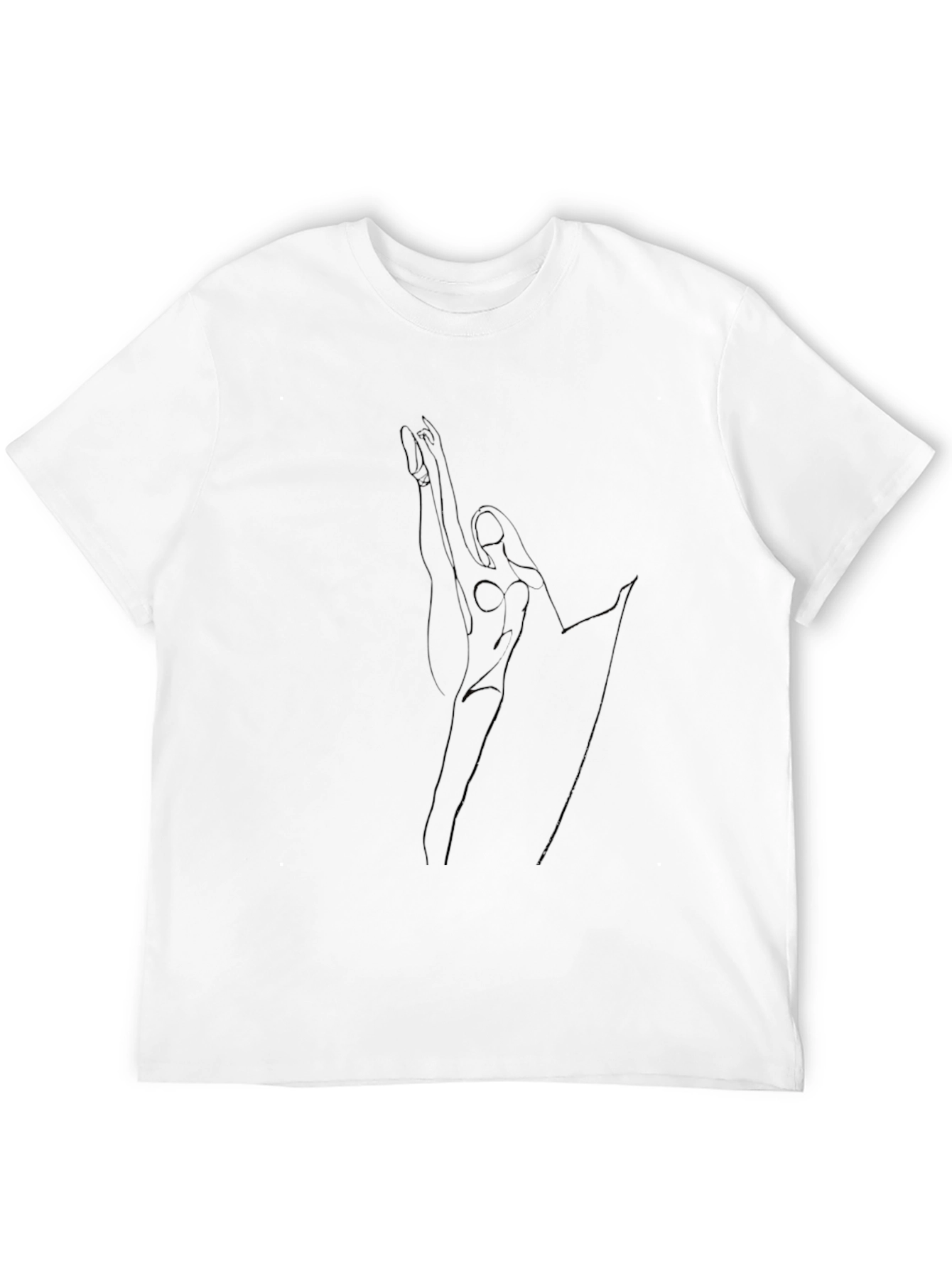 Black Minimalist Line Art Graphic Tee - Black view 12