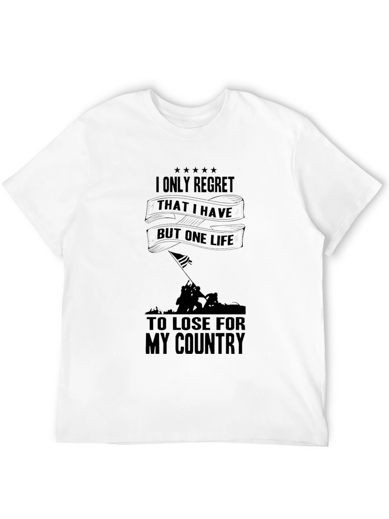 Black Patriotic "One Life" Graphic Tee - Black view 12