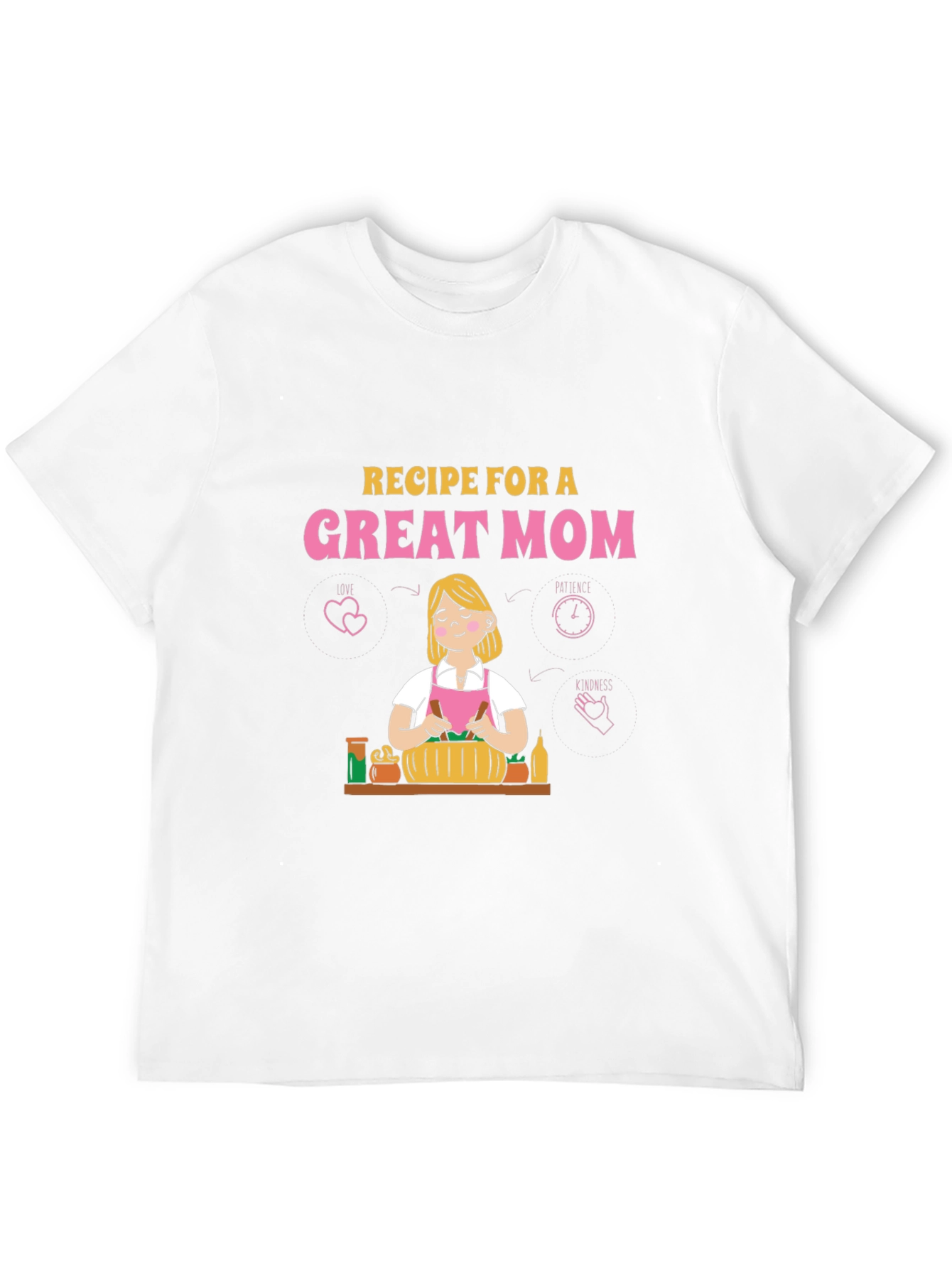 Black Recipe for a Great Mom Graphic T-Shirt view 12