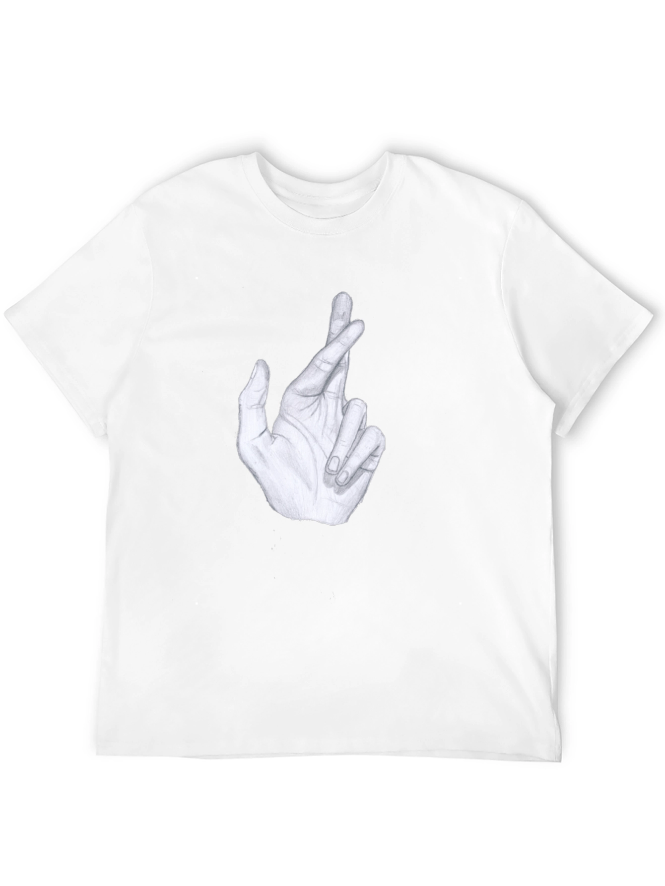 Black Crossed Fingers Graphic Tee - Stylish Men's Black T-Shirt view 12