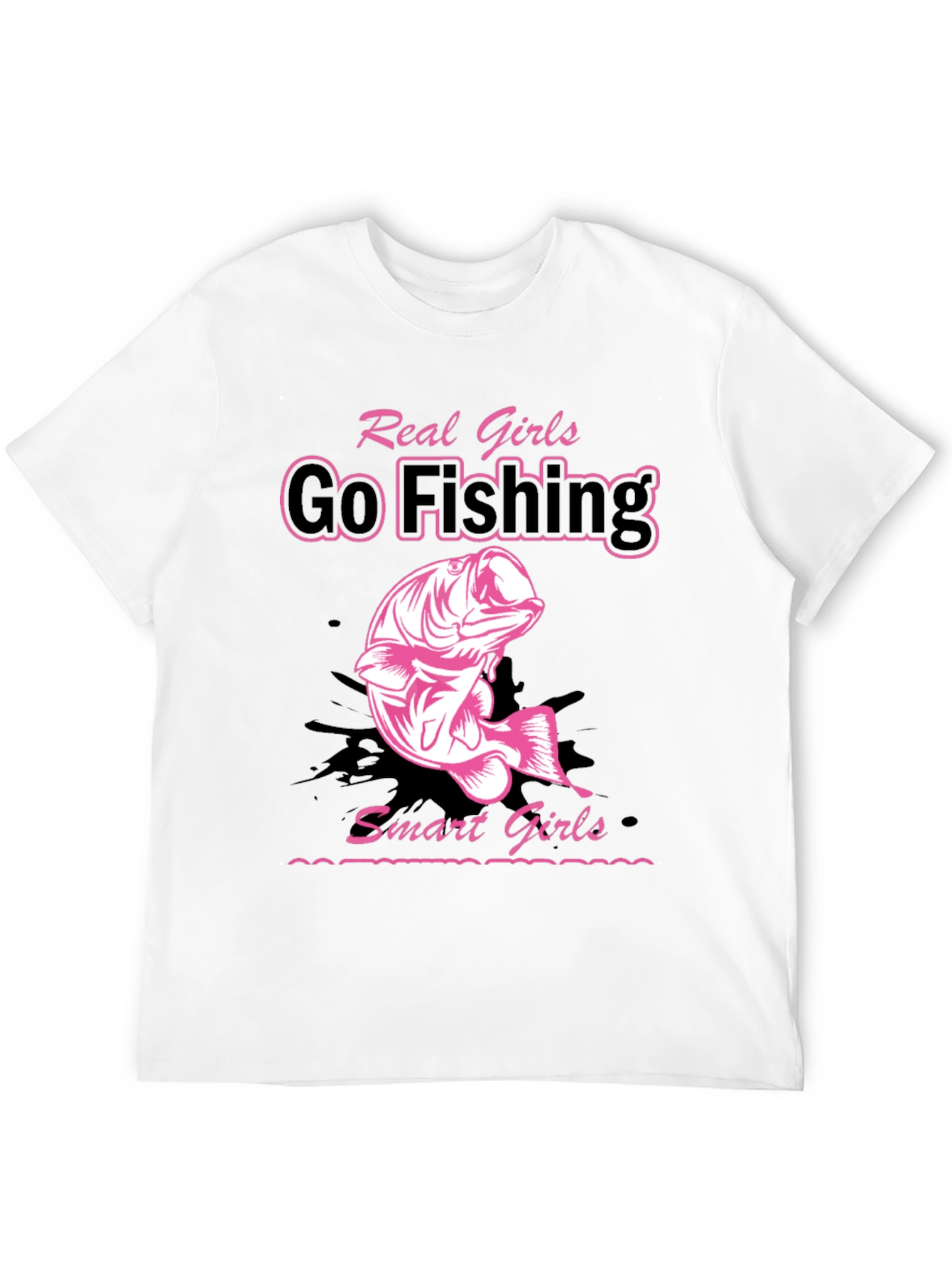 Real Girls Go Fishing Black Graphic Tee - 12