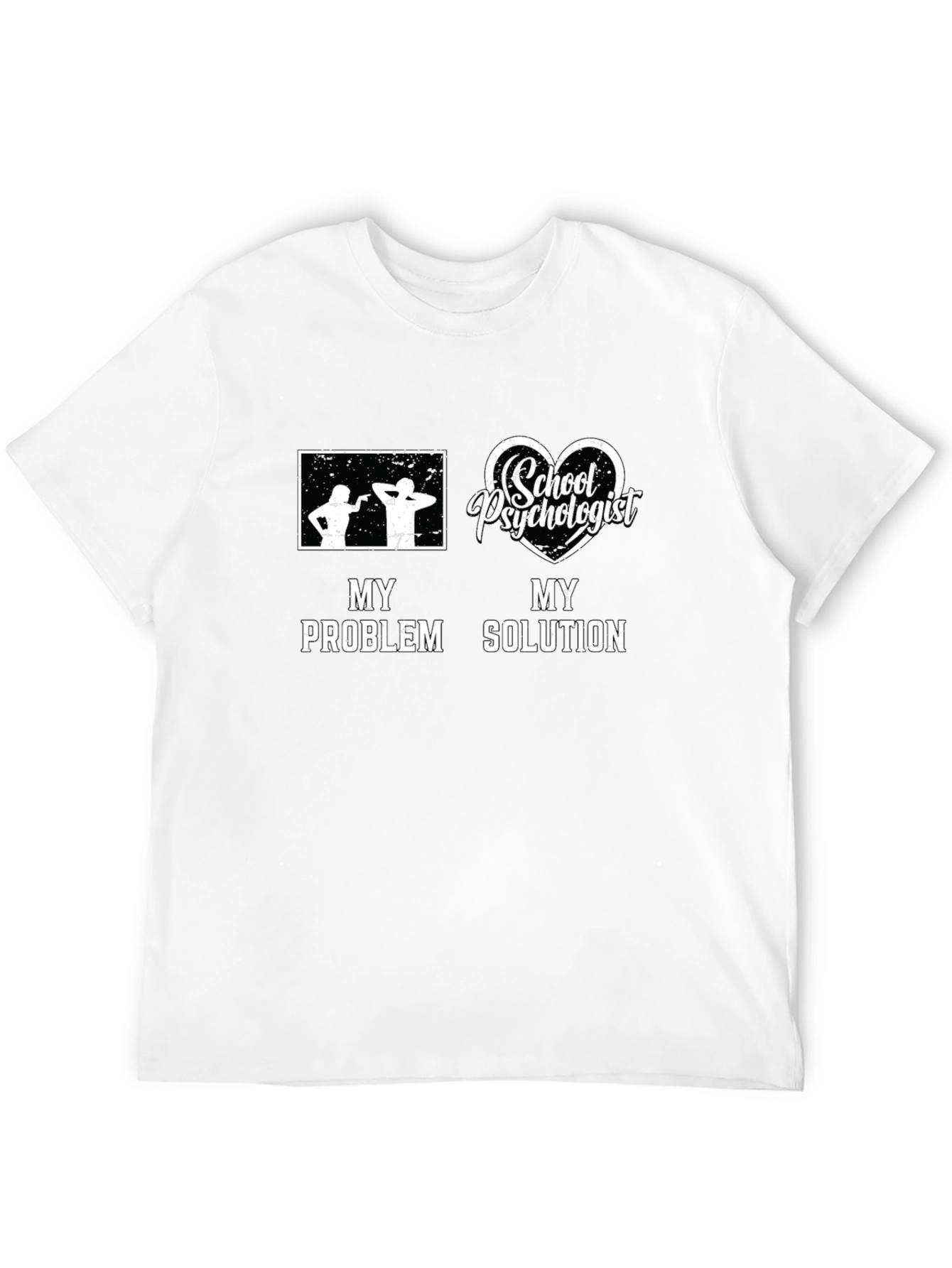 Black School Psychologist T-Shirt - My Problem, My Solution Graphic Tee view 12