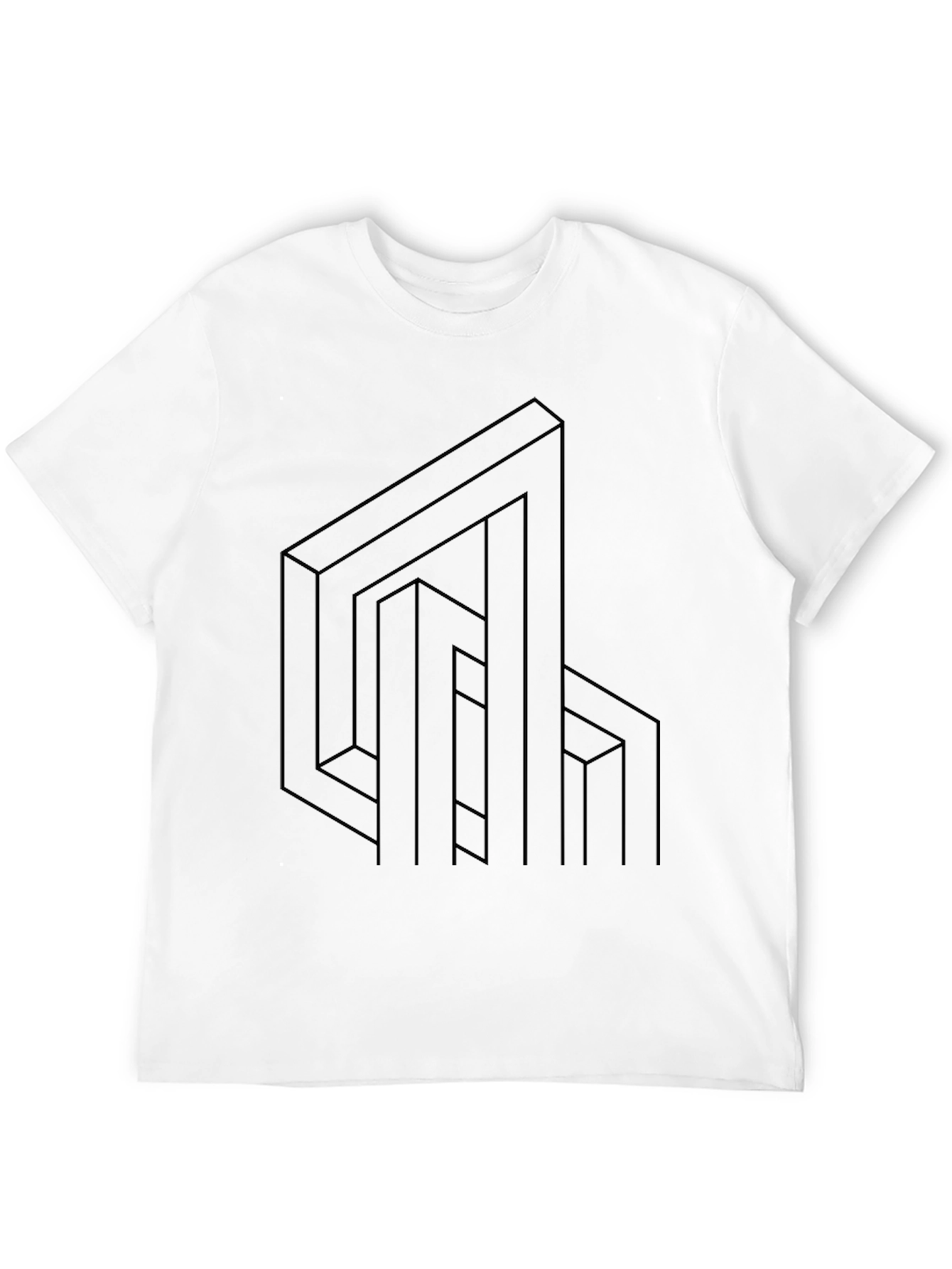 Black Optical Illusion T-Shirt - Modern Geometric Design view 12