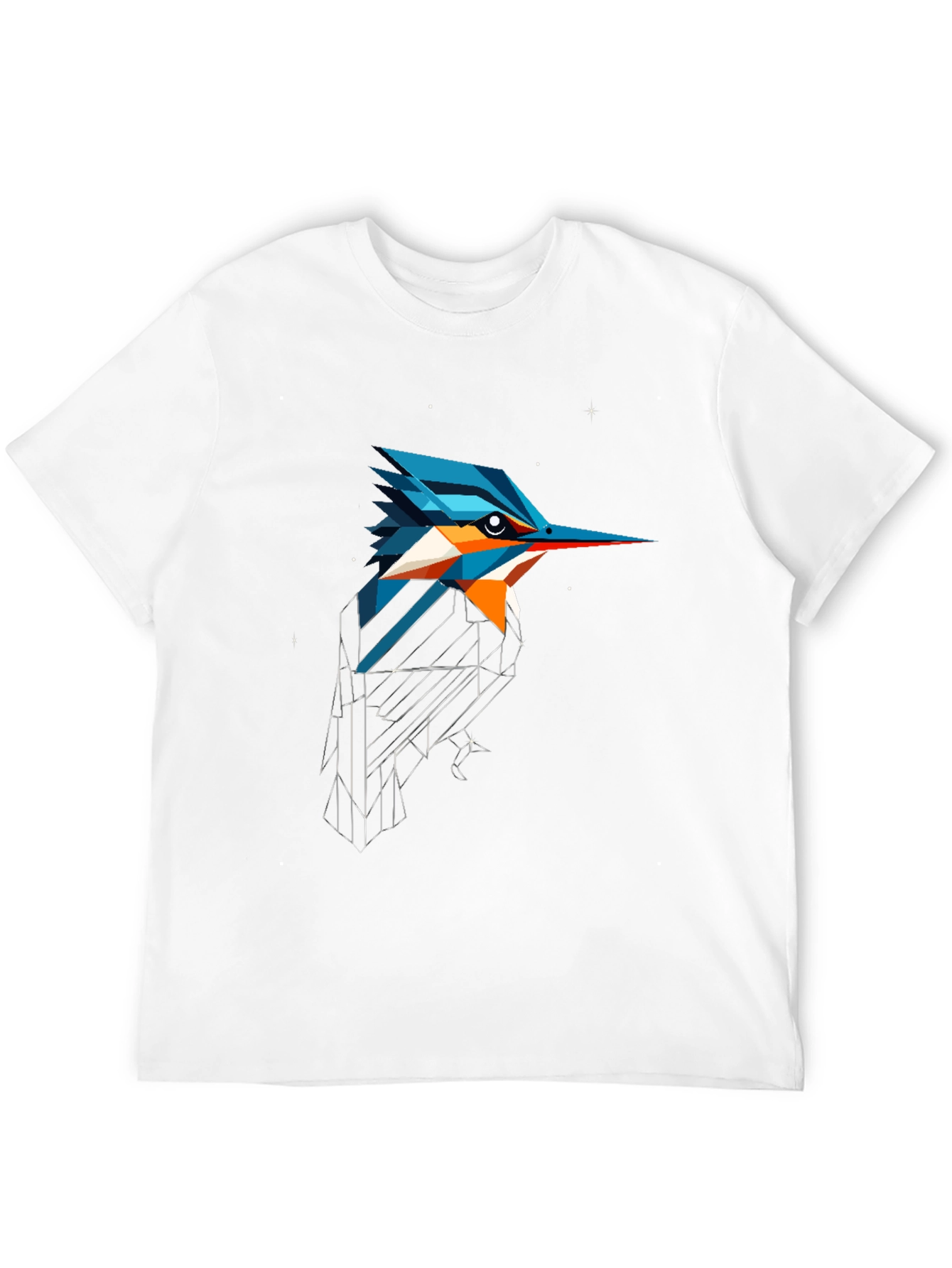 Black Geometric Kingfisher Graphic Tee view 12