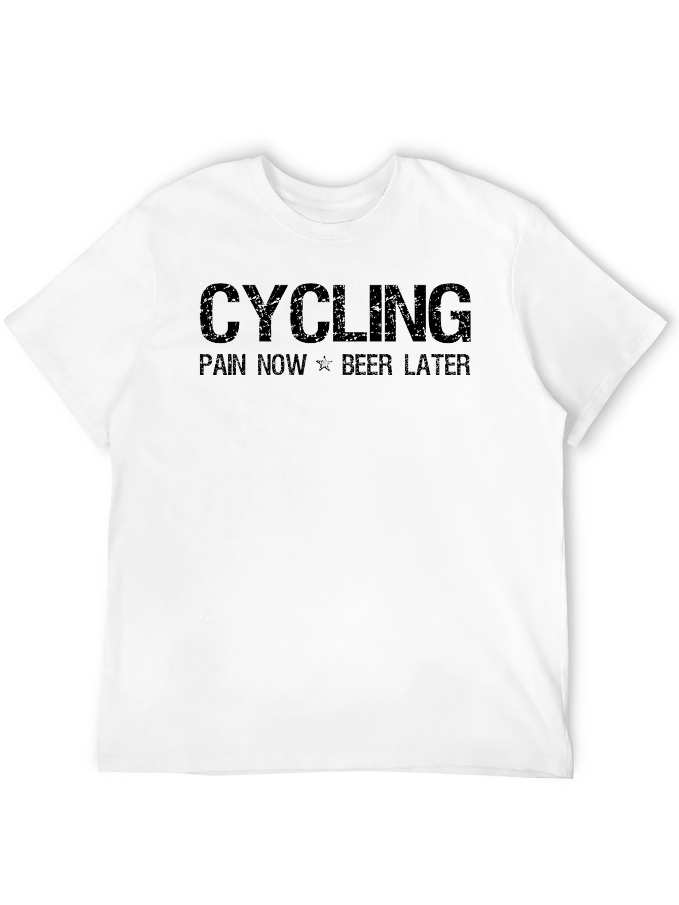 Black Cycling Pain Now Beer Later Men's T-Shirt view 12