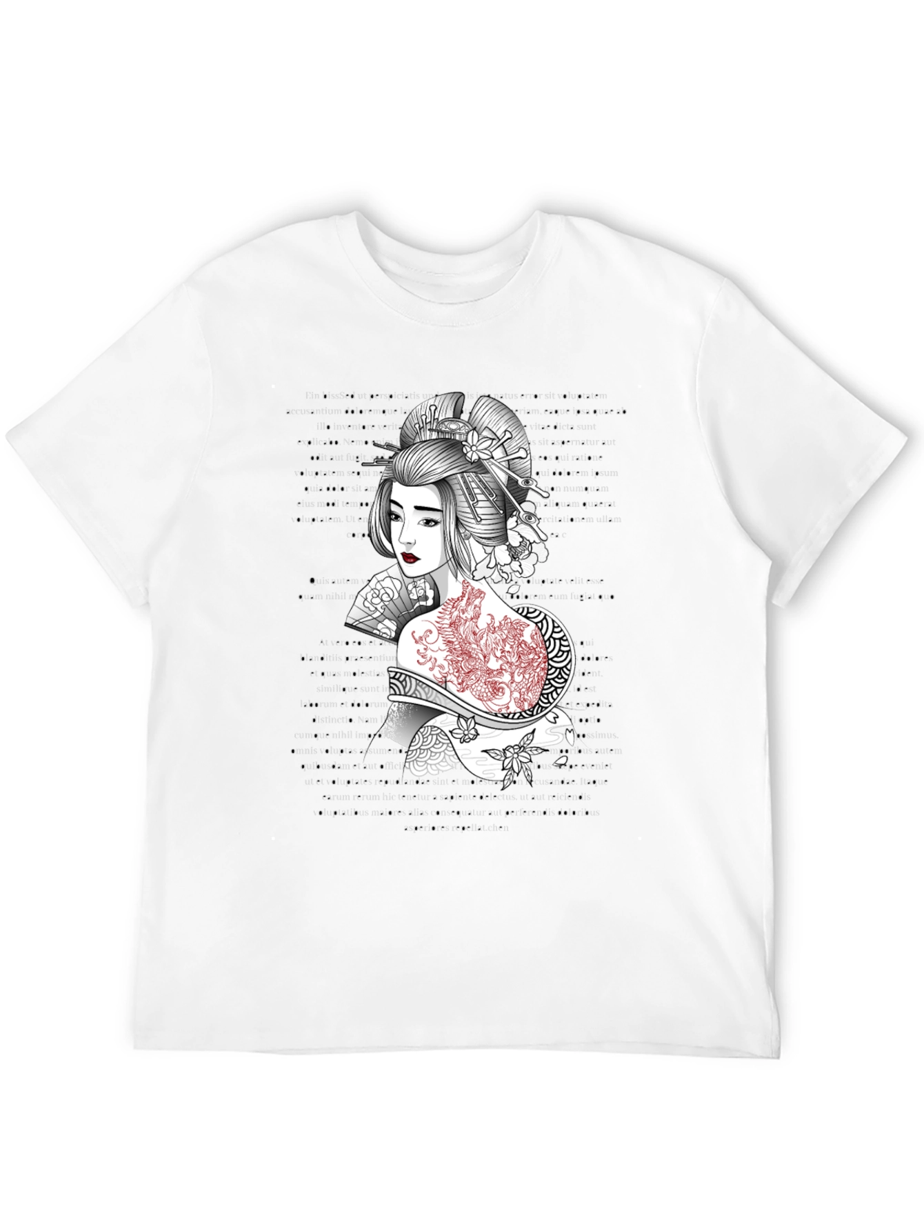 Black Geisha Graphic Tee: Artistic Style, Comfortable Fit view 12