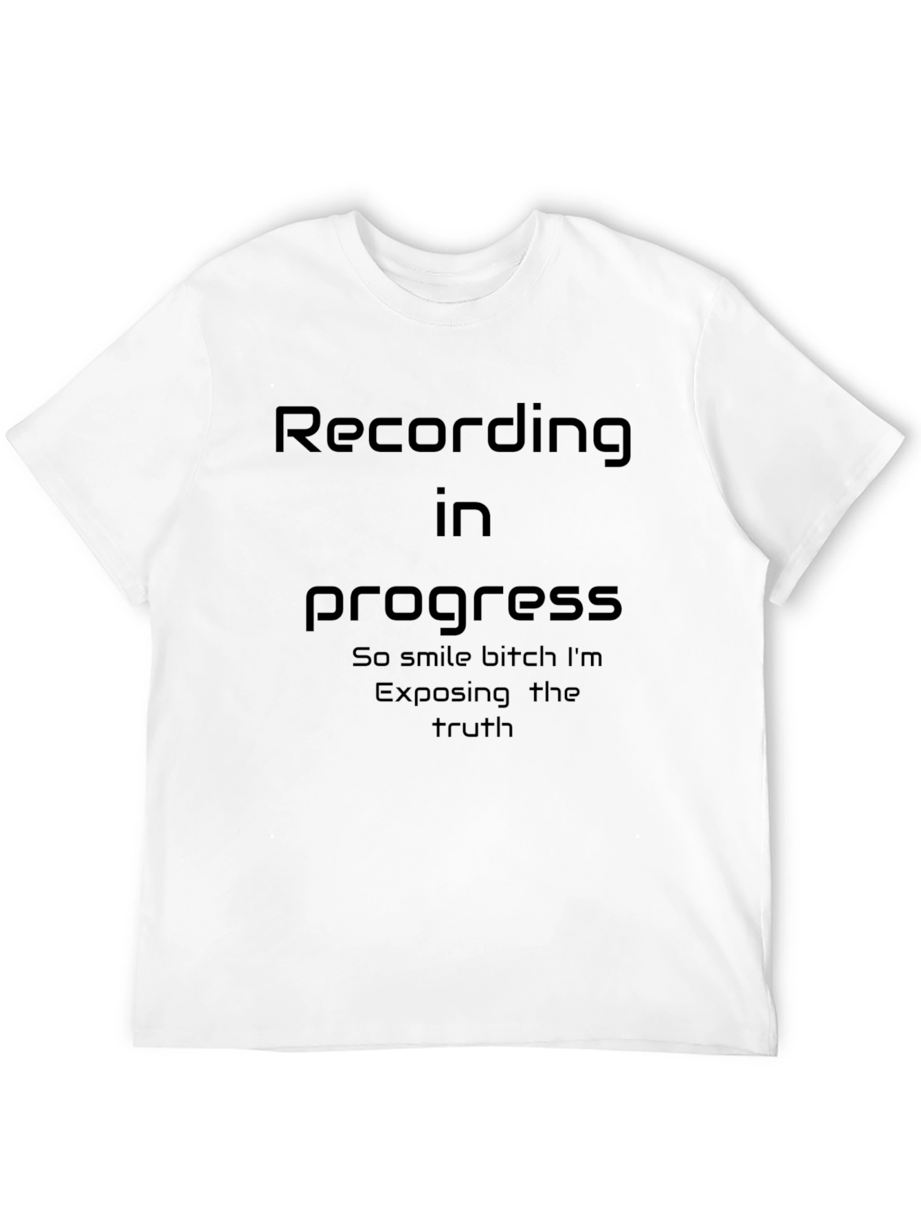 Black Recording In Progress Graphic T-Shirt view 12