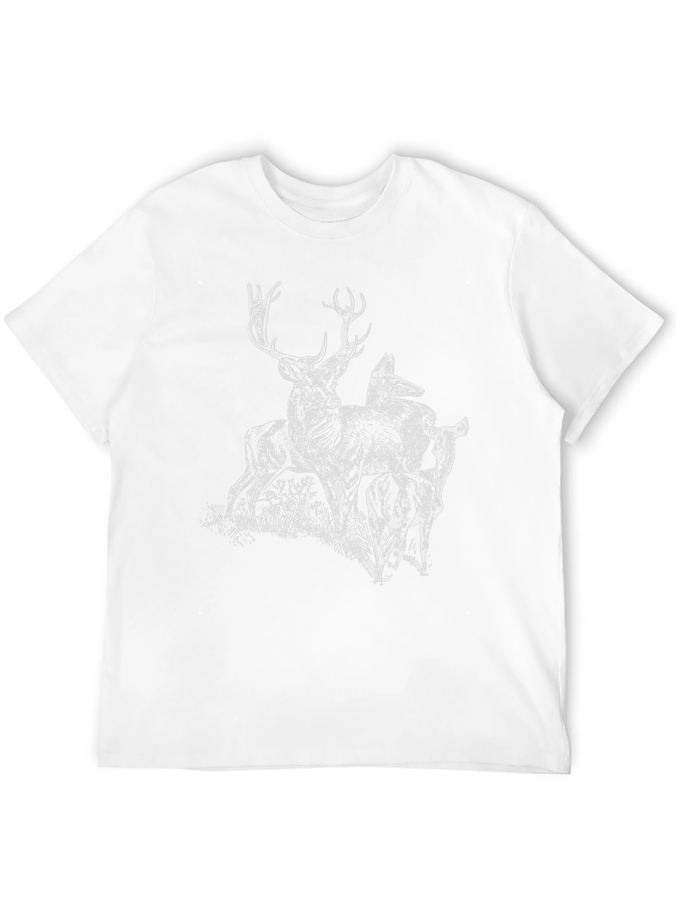 Black Deer Graphic Tee - Black Cotton Blend Casual Top view 12