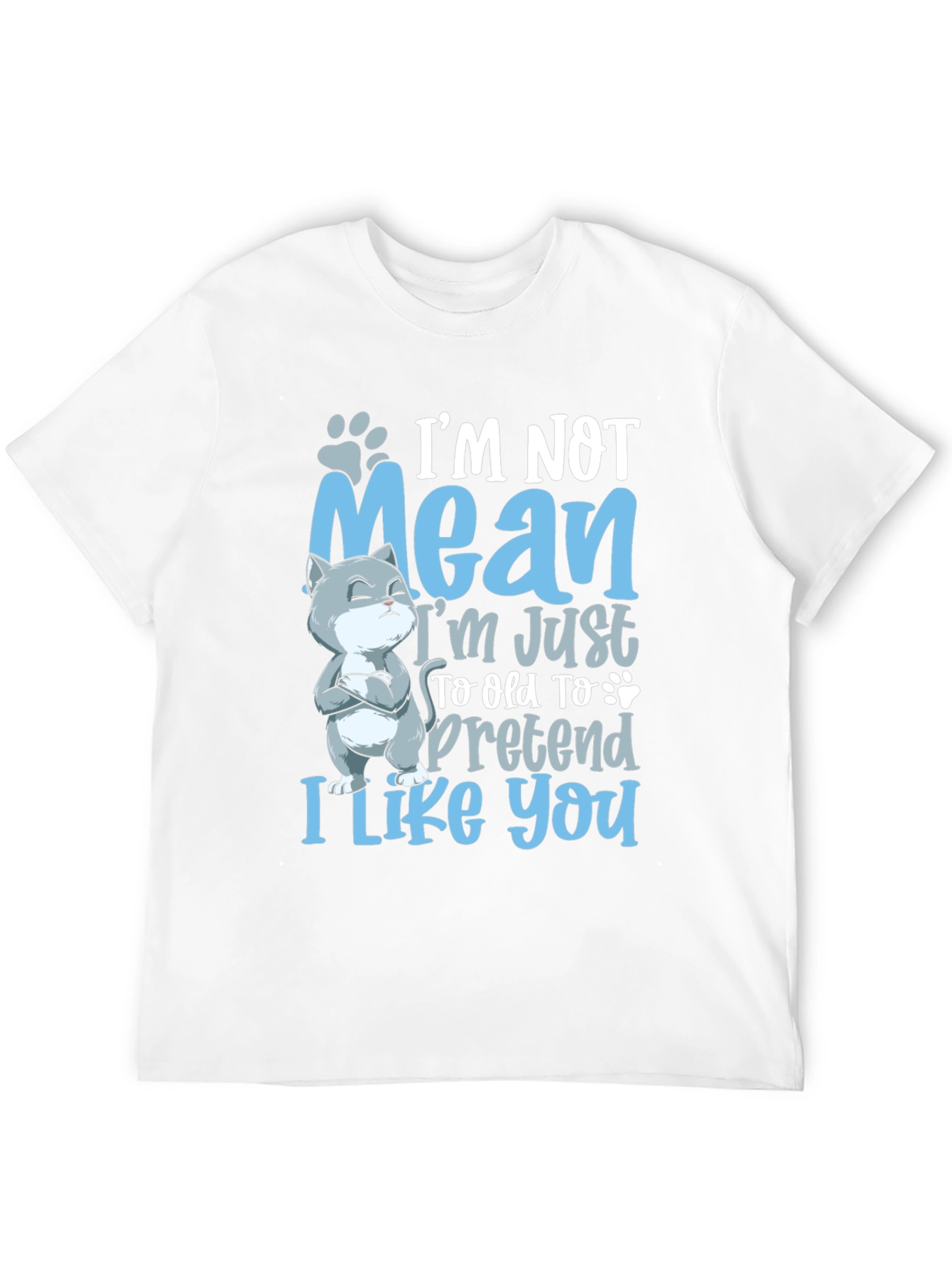Black Funny Cat Graphic Tee: I'm Not Mean view 12