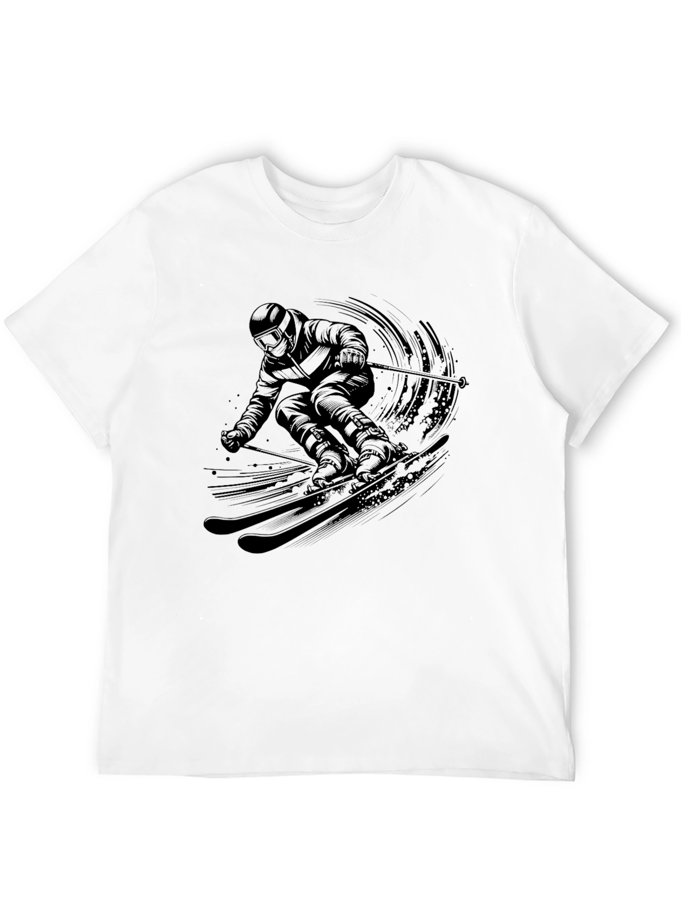 Black Skiing Graphic Tee - Mens' Black Short Sleeve view 12