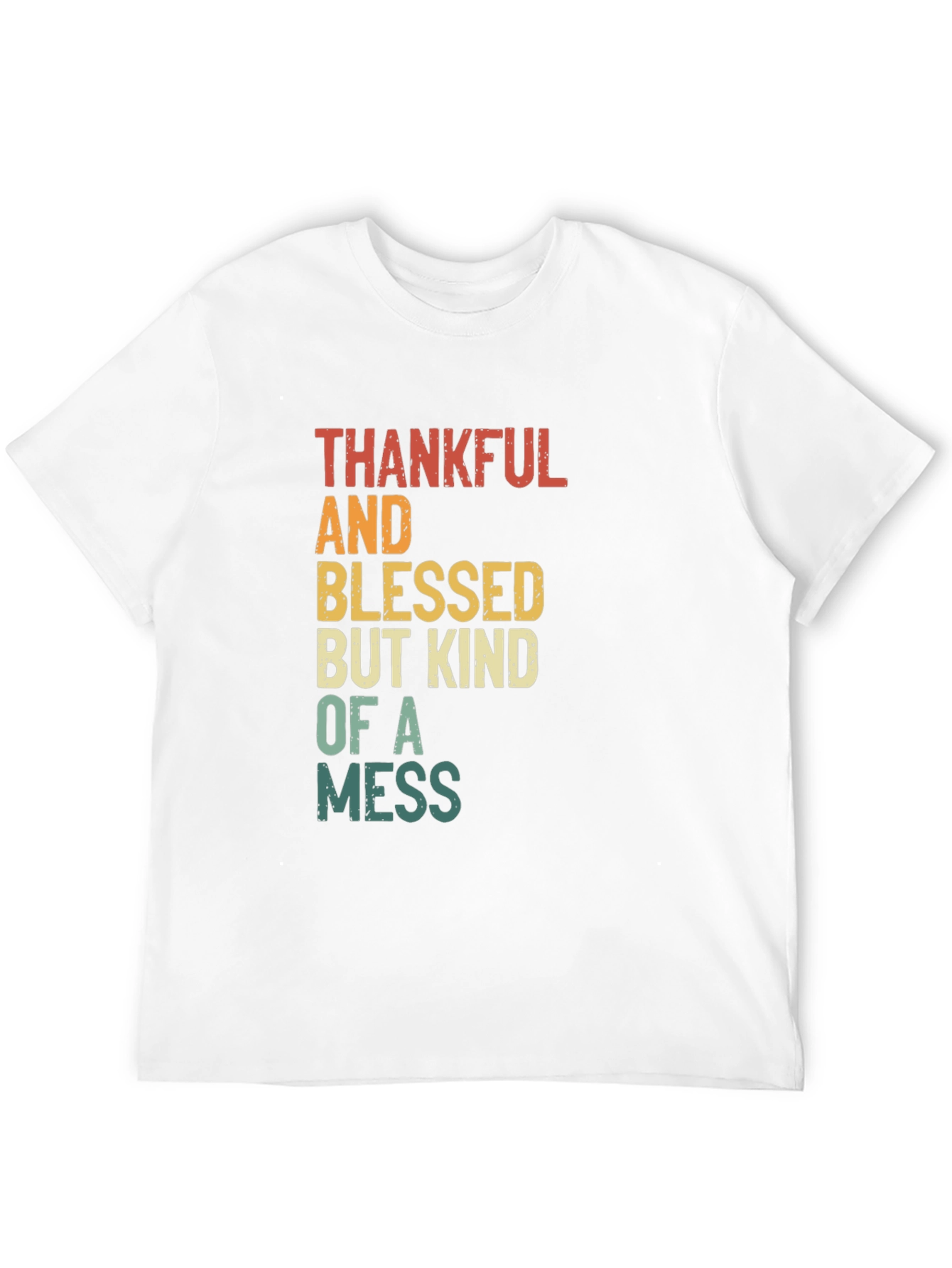 Black Thankful Blessed Kind Mess T-Shirt - Soft Cotton Blend view 12