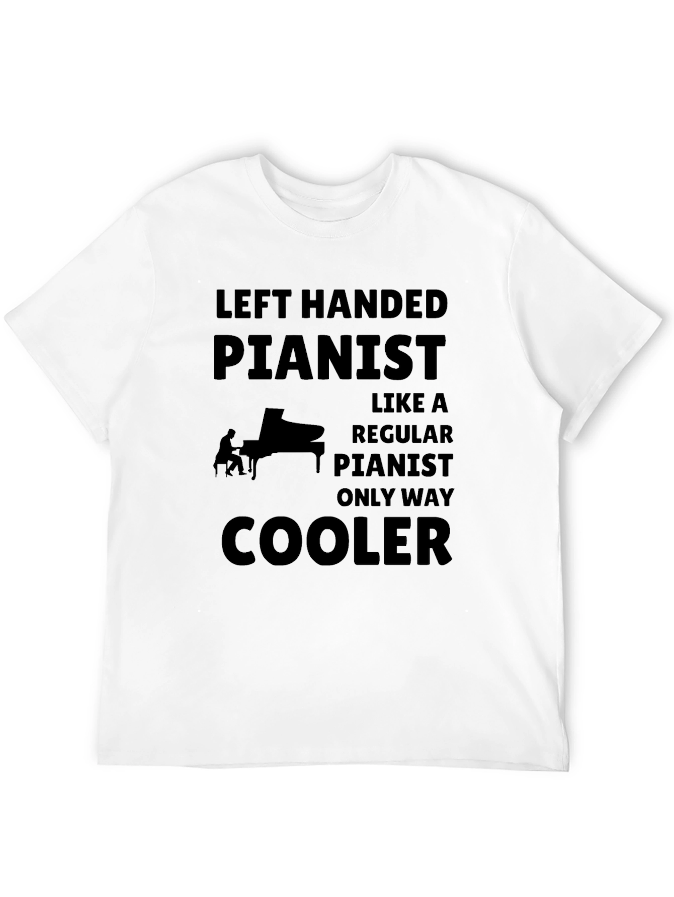 Black Left Handed Pianist - Funny Musician T-Shirt view 12