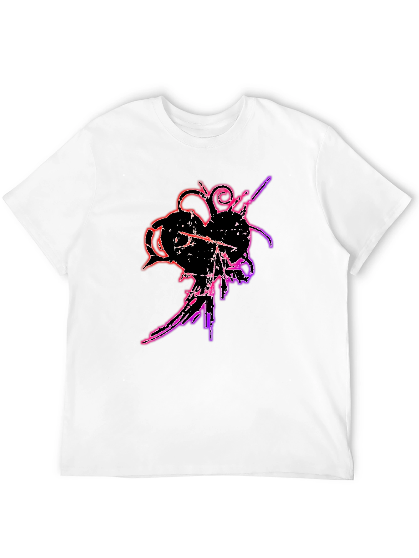 Black Grunge Heart T-Shirt - Edgy Graphic Tee view 12