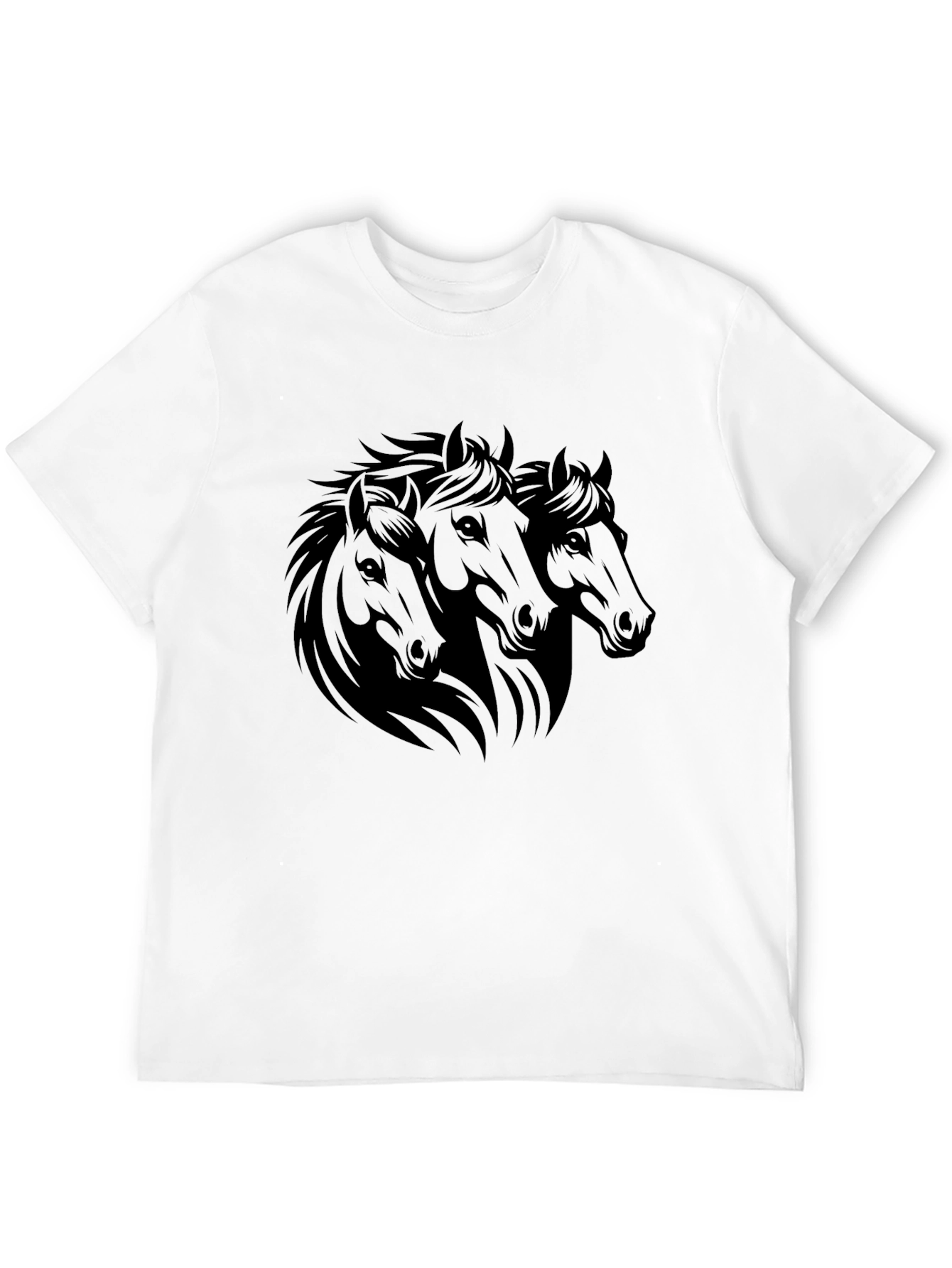 Black Black Horse Trio Graphic Tee - Stylish Men's T-Shirt view 12