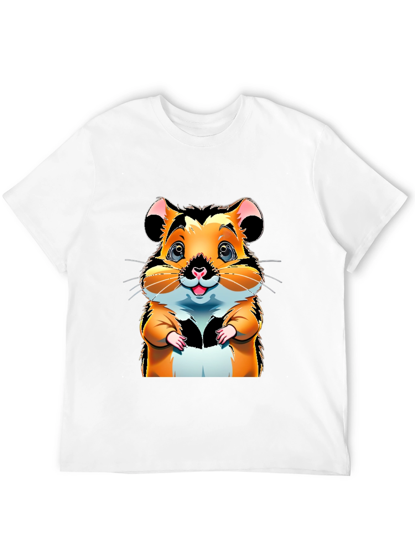 Black Cute Hamster Cartoon Graphic Tee view 12