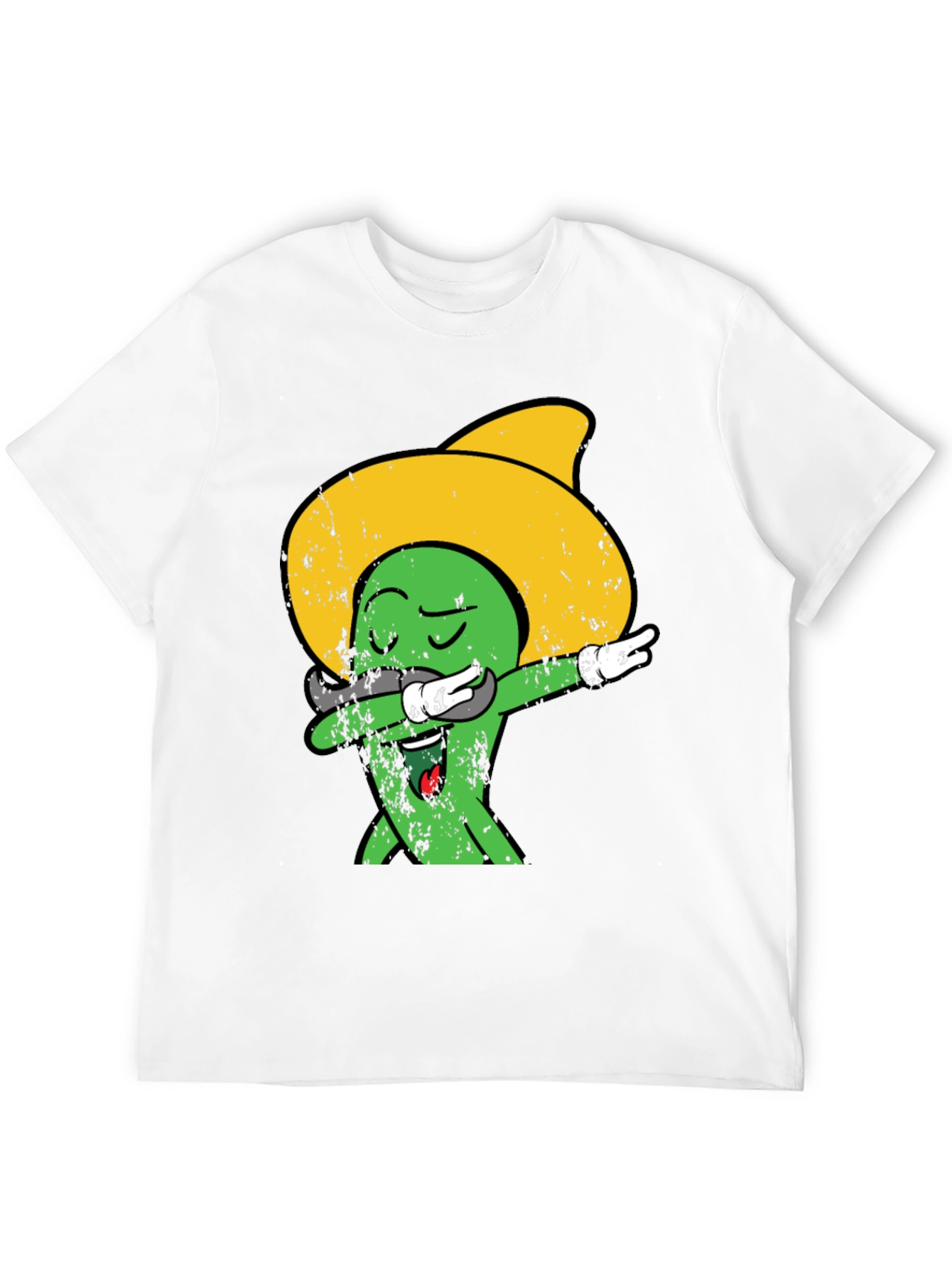 Black Dabbing Cactus Sombrero Graphic Tee view 12