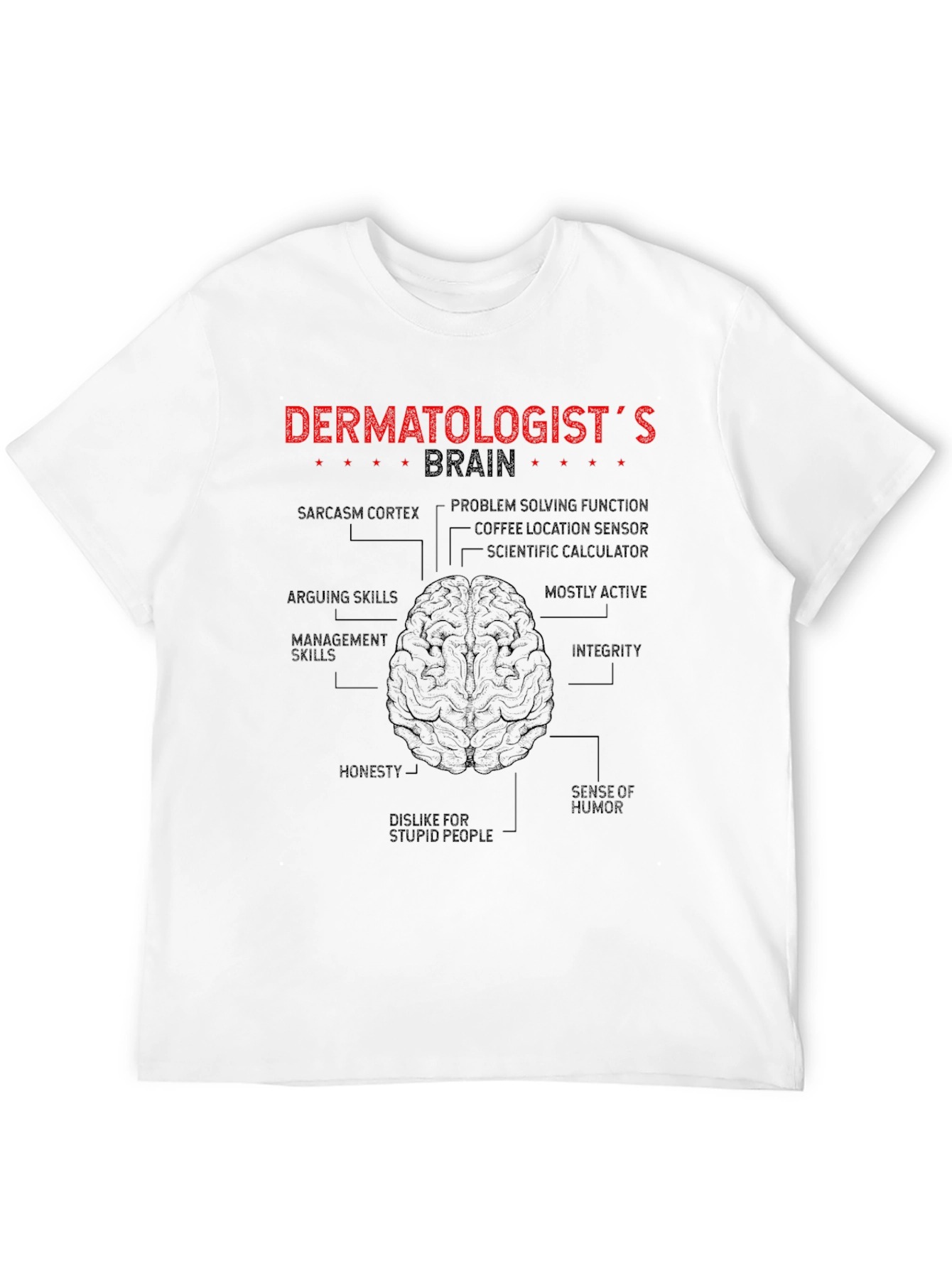 Black Dermatologist Brain T-Shirt - Funny Anatomy Tee view 12