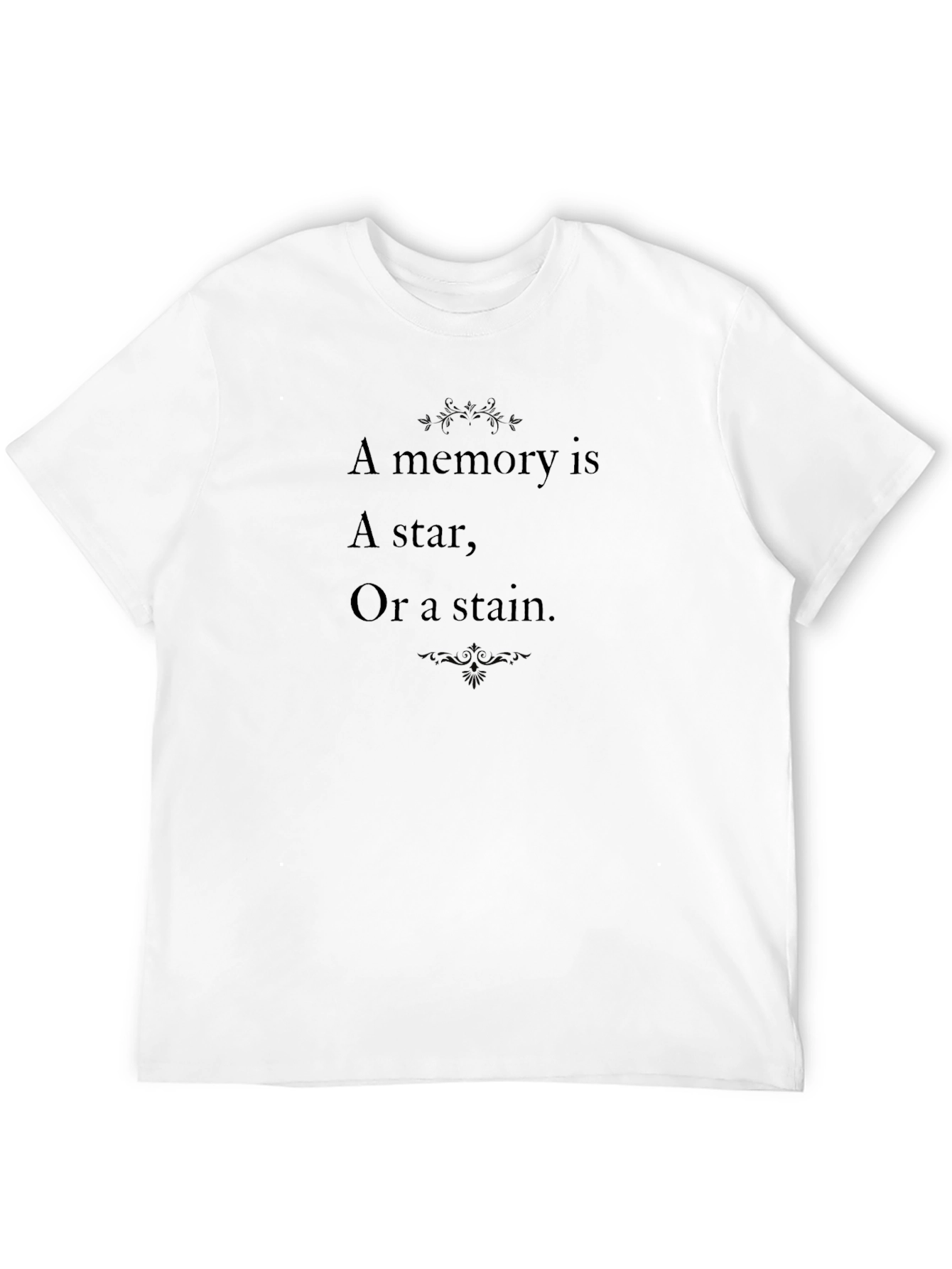 Black Memory Star Stain Black Graphic T-Shirt view 12