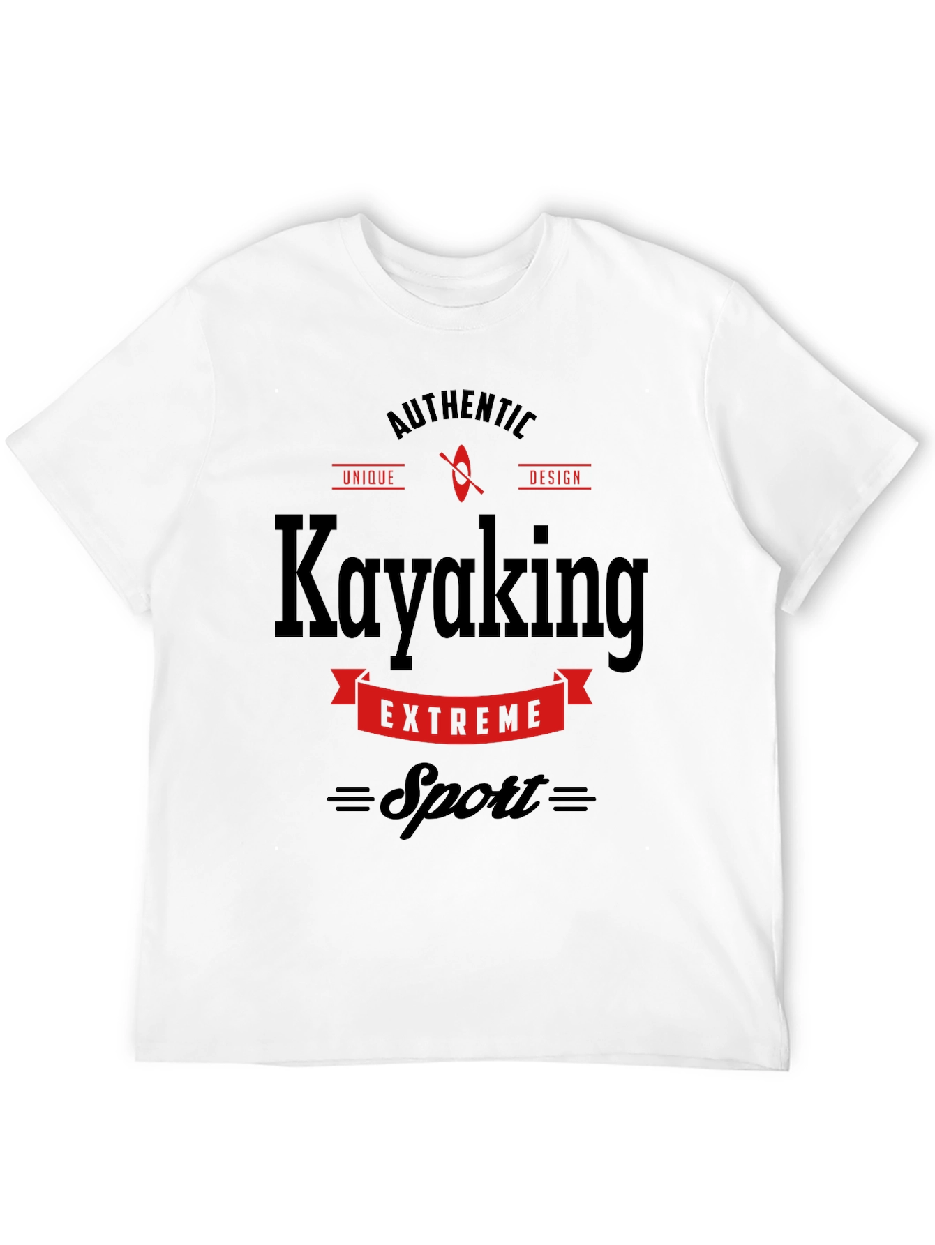 Black Kayaking Extreme Sport T-Shirt view 12