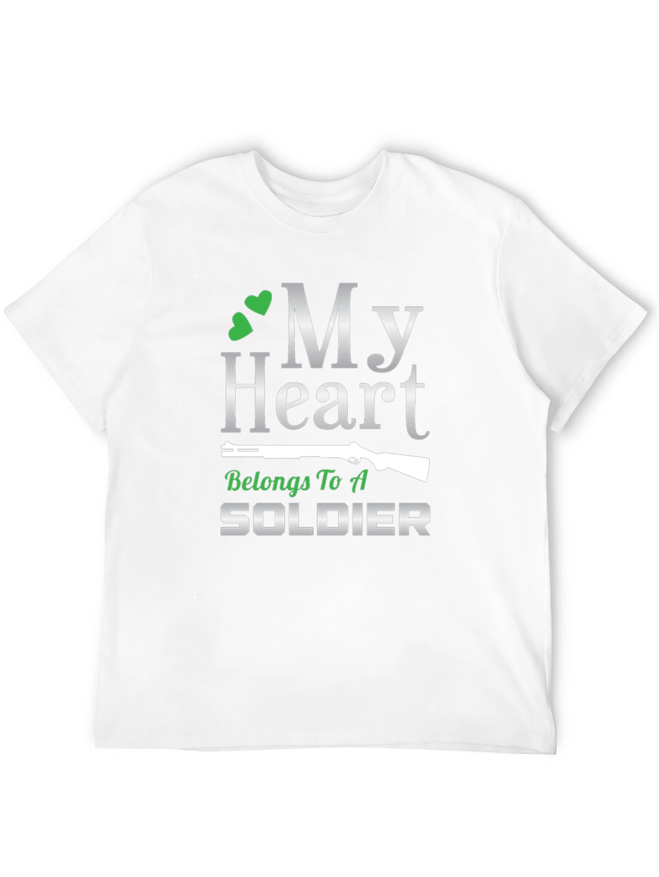 Black My Heart Belongs To A Soldier Graphic T-Shirt view 12