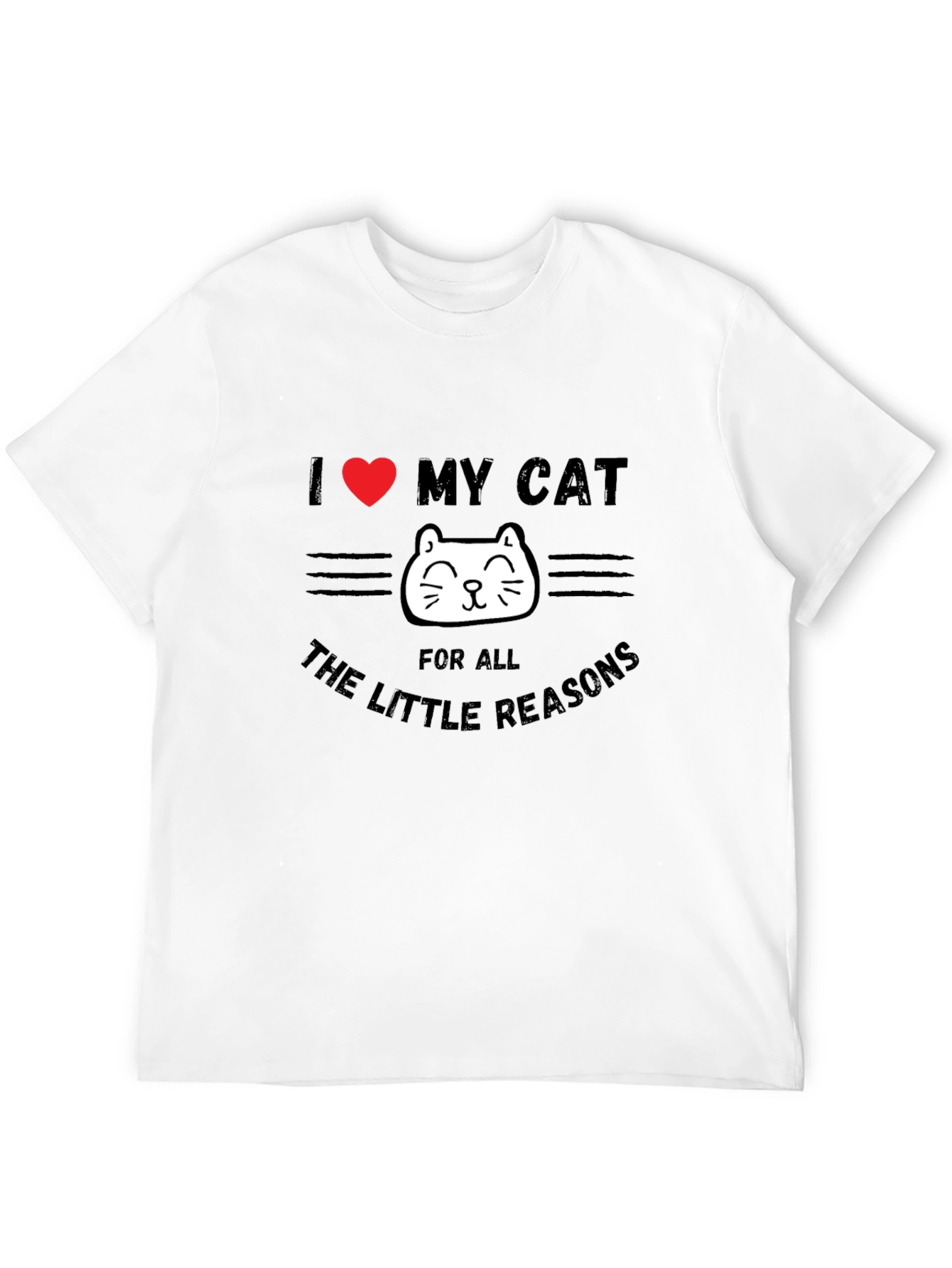Black I Love My Cat T-Shirt - Cute Cat Lover Tee view 12