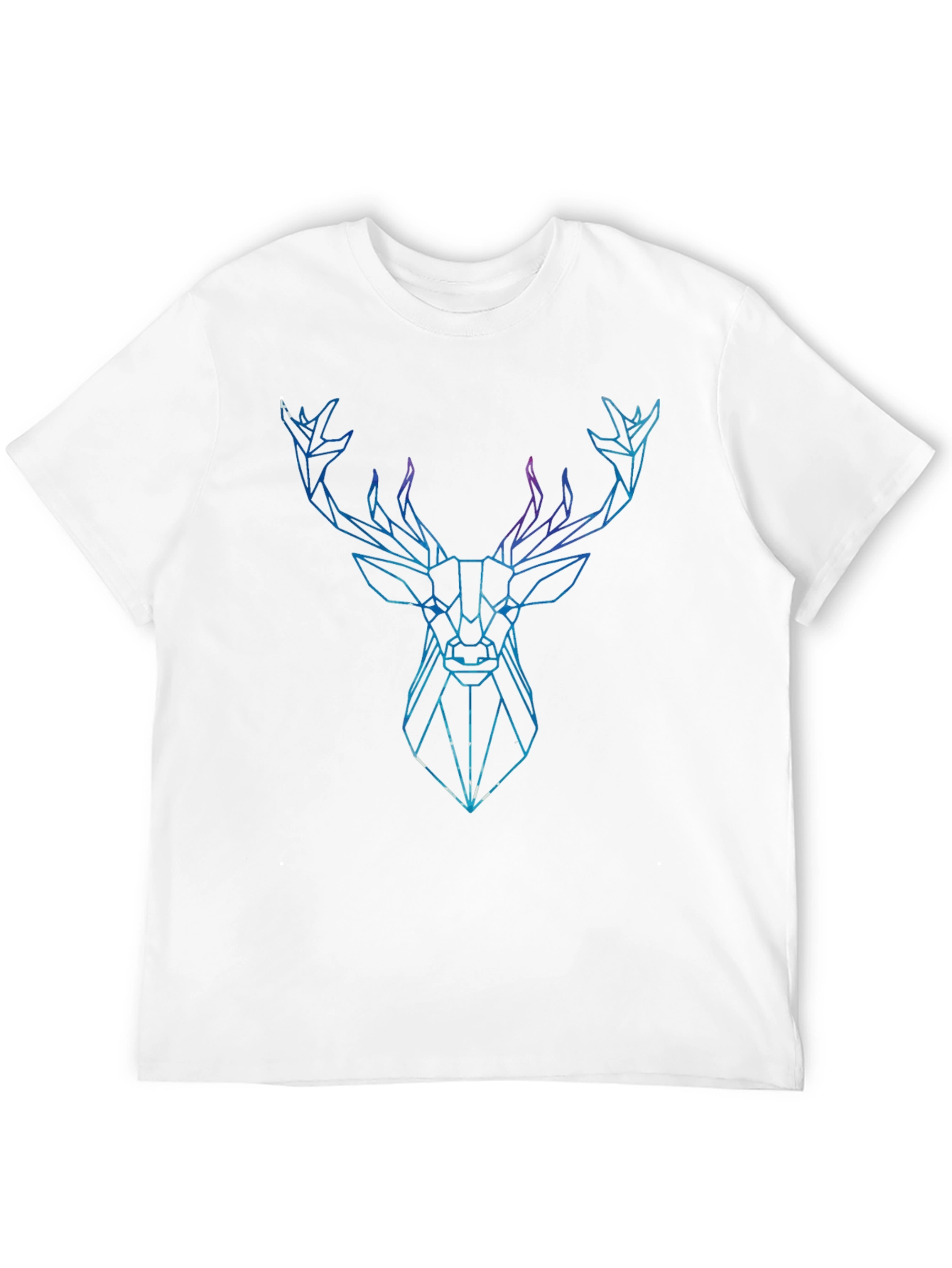 Black Geometric Deer Graphic Tee - Modern Animal Print Shirt view 12
