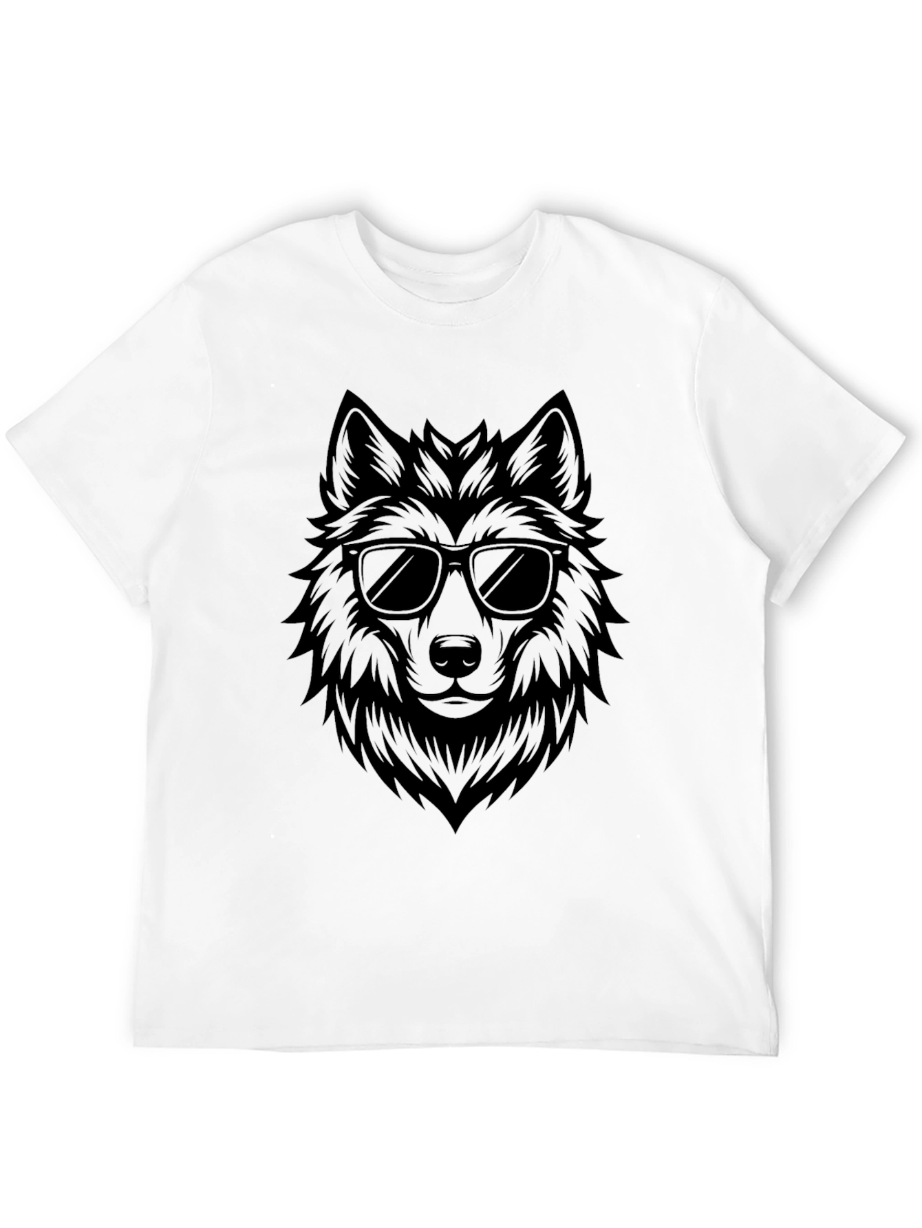 Black Cool Wolf Graphic T-Shirt - Black view 12