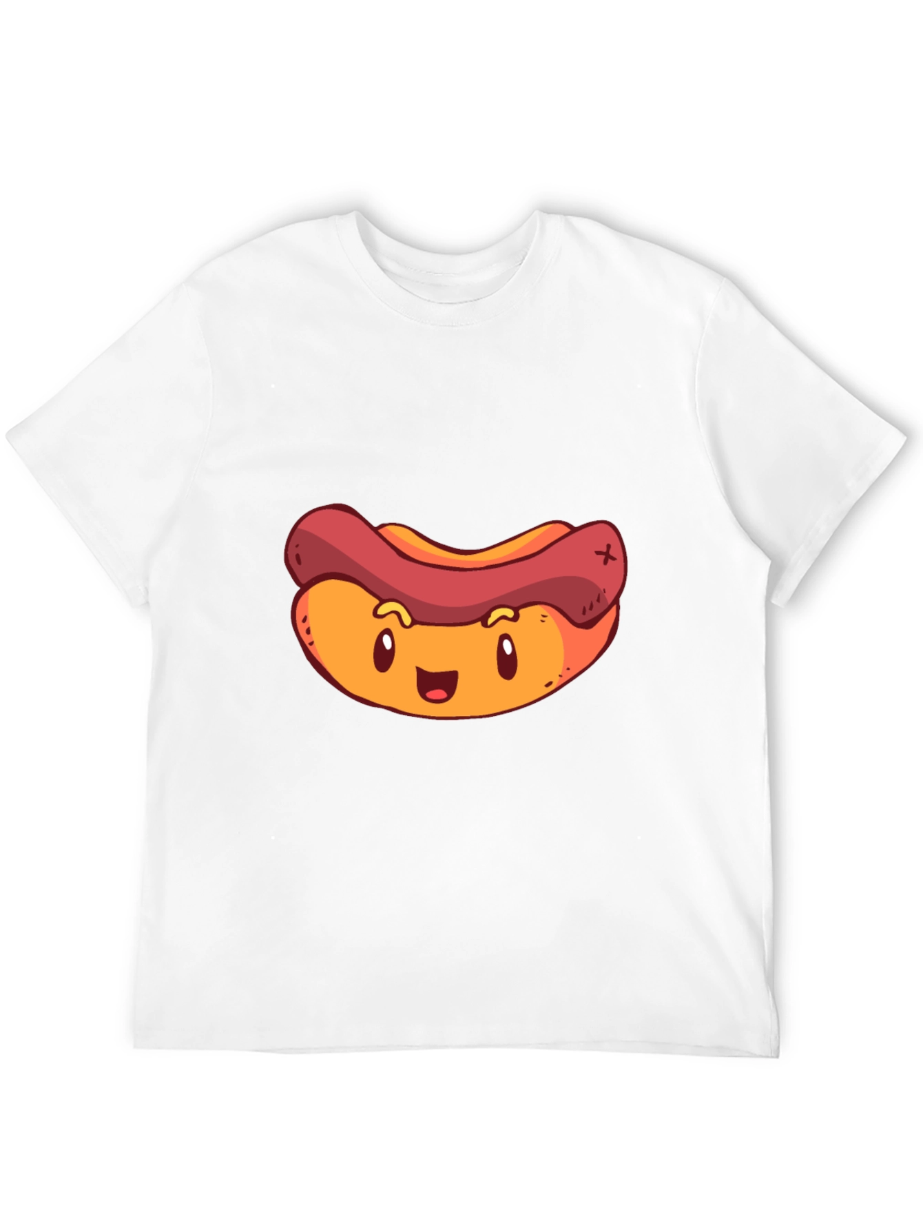 Black Cartoon Hotdog Graphic T-Shirt - Black view 12