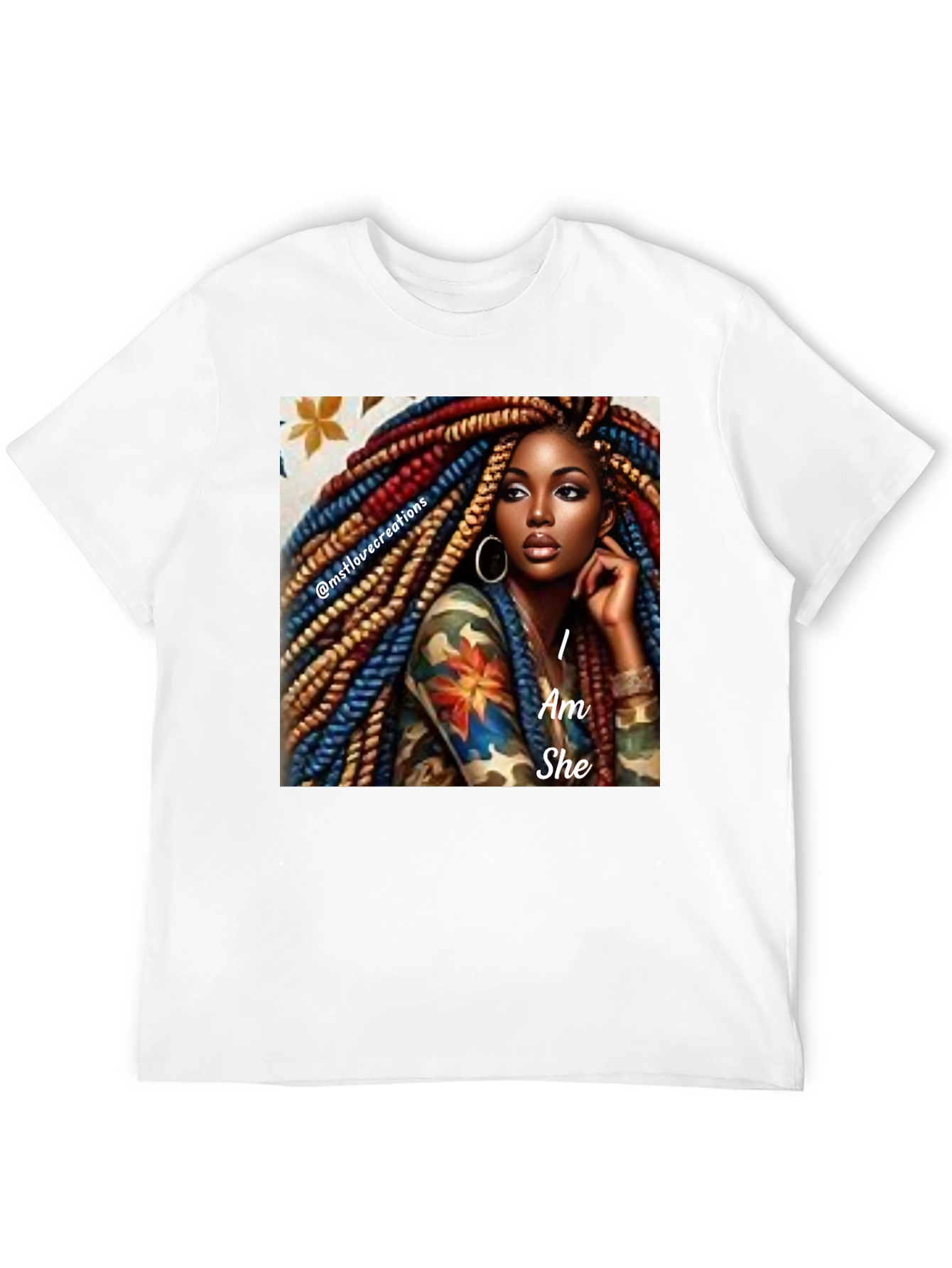 Black I Am She Graphic Tee - Black Cotton Blend view 12