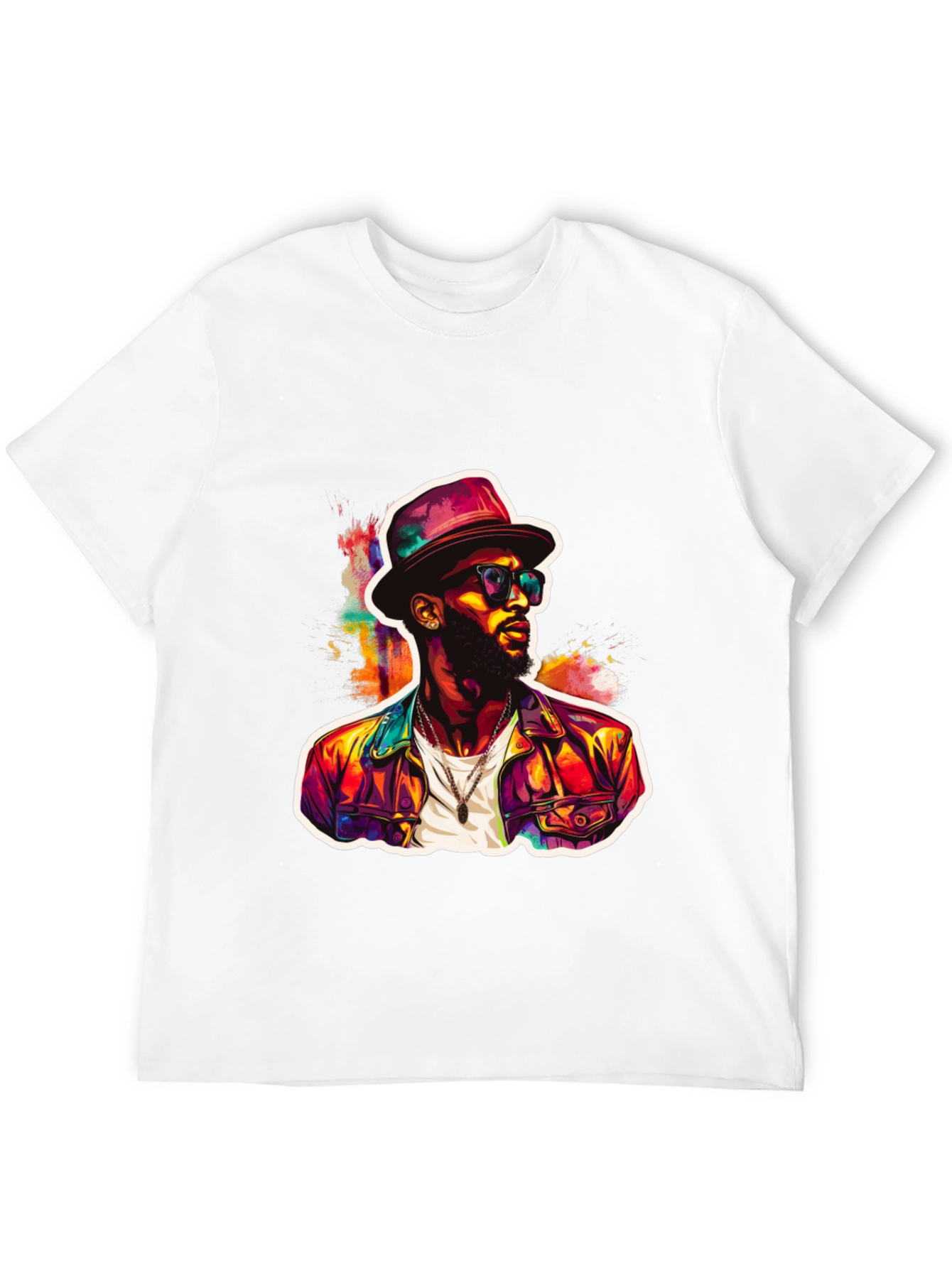 Black Cool Man Portrait Graphic Tee view 12