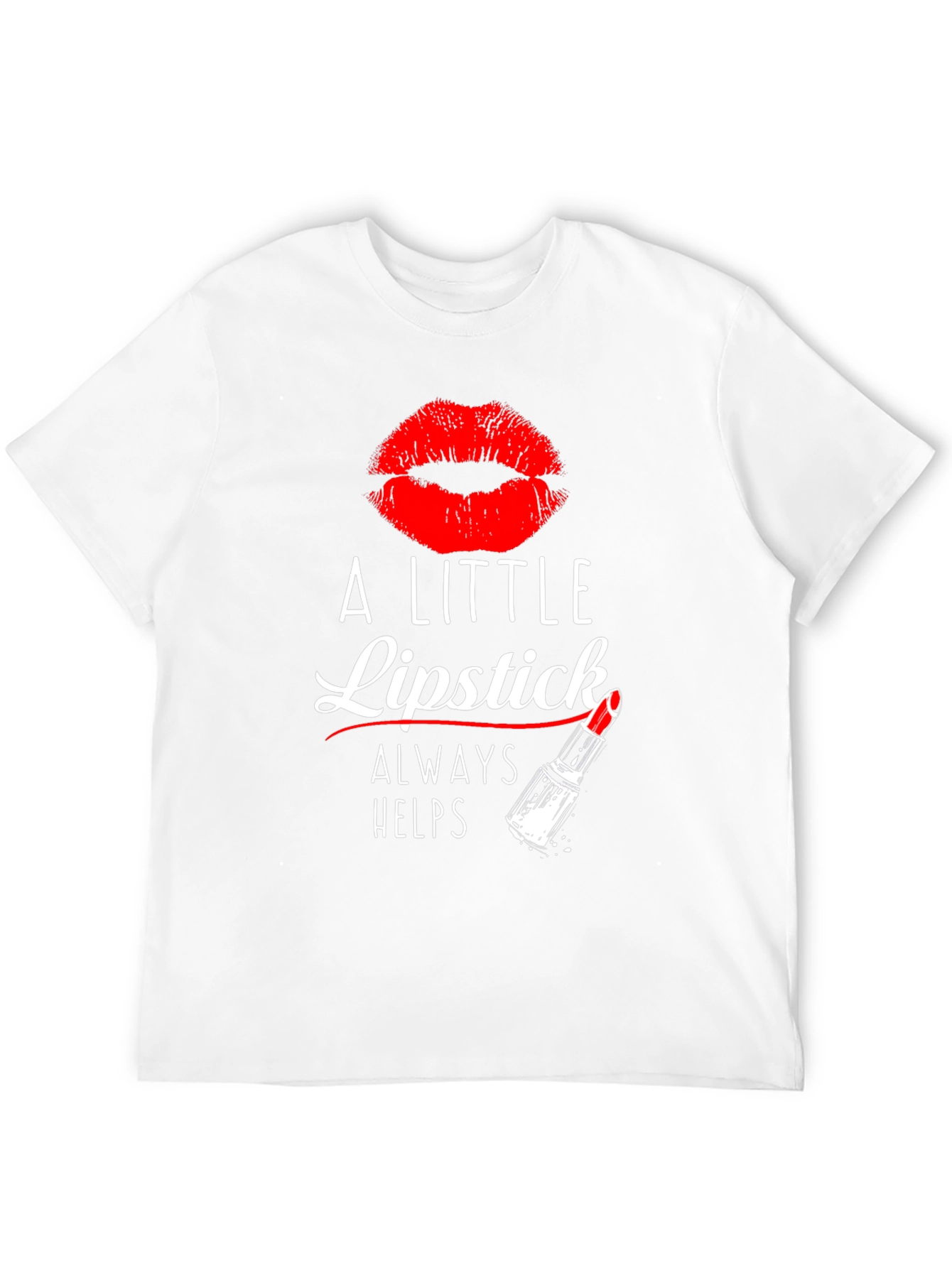 Black A Little Lipstick Always Helps T-Shirt view 12