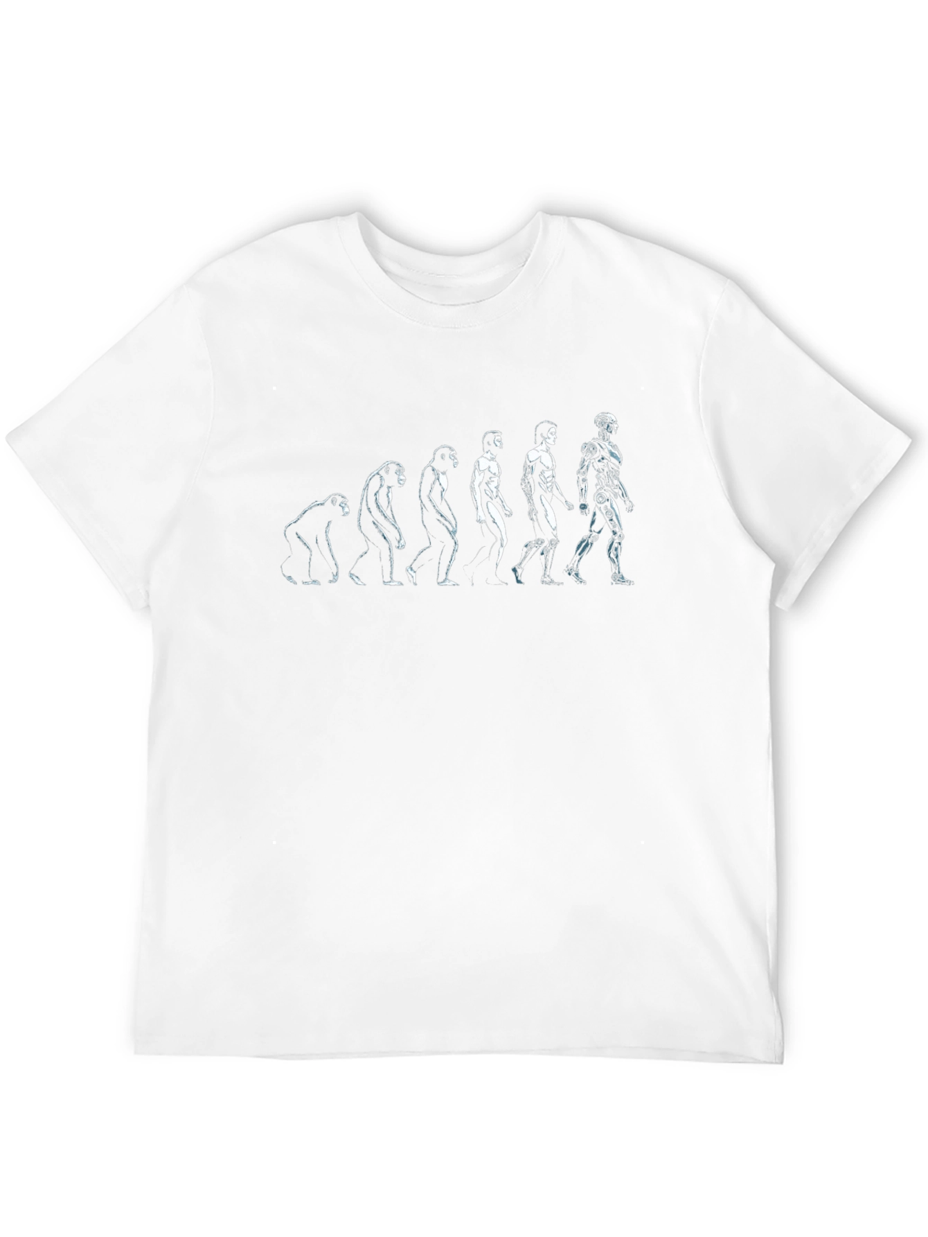 Black Evolution to Robot Black Graphic T-Shirt view 12