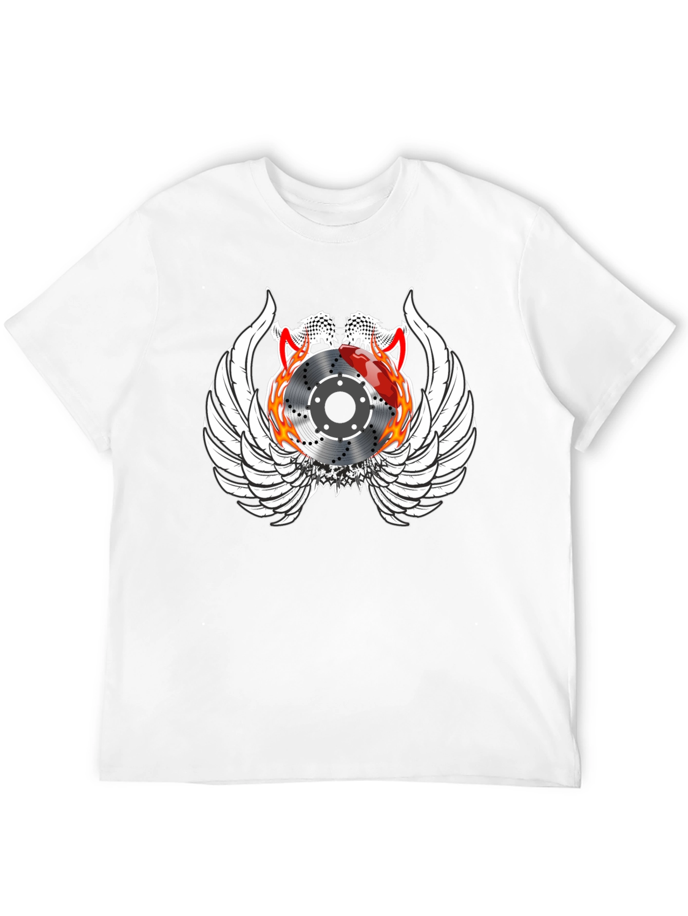 Black Racing Brake Disc Winged Graphic Tee view 12