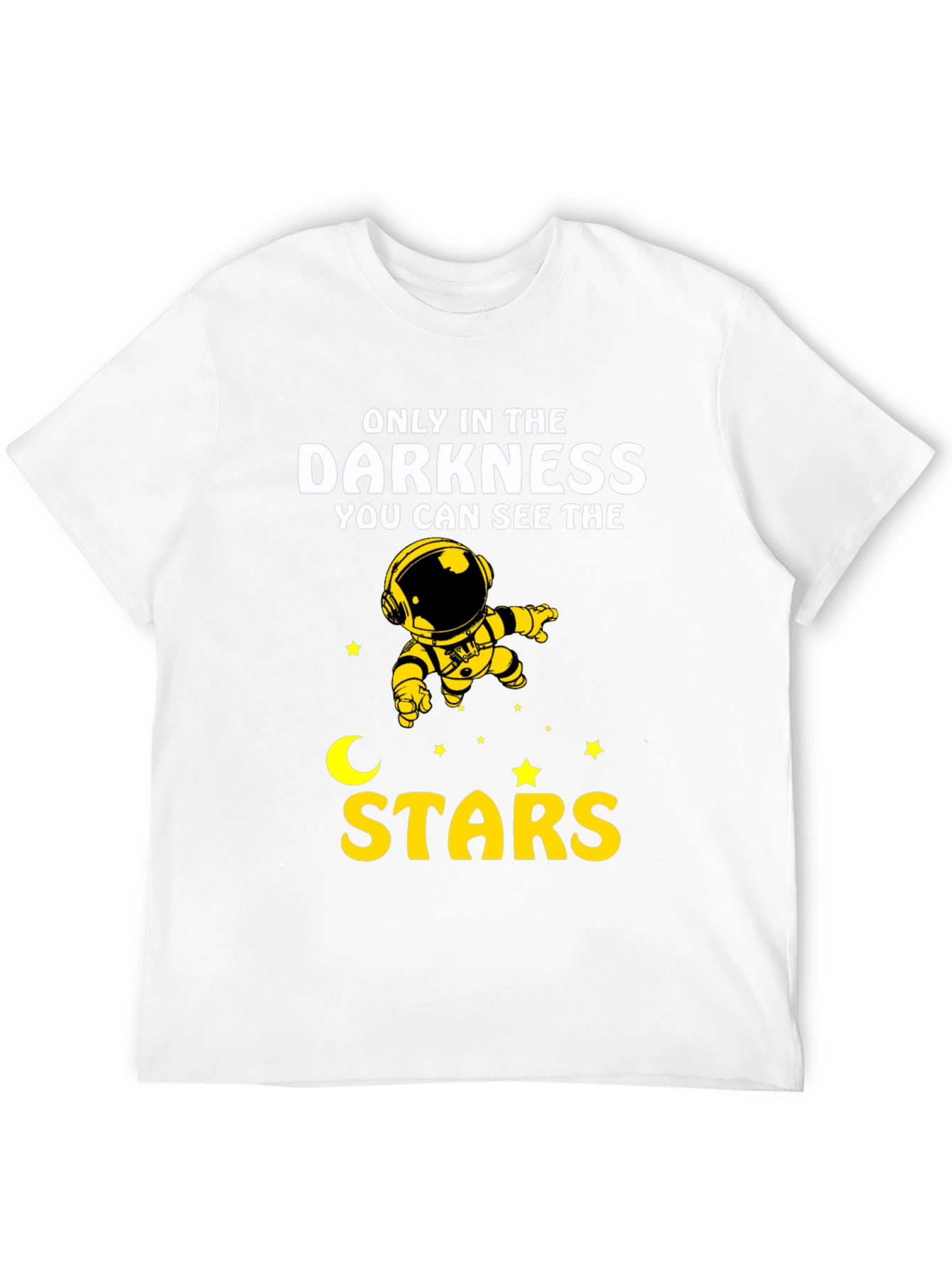 Black Darkness Stars Graphic T-Shirt - Astronaut Design view 12