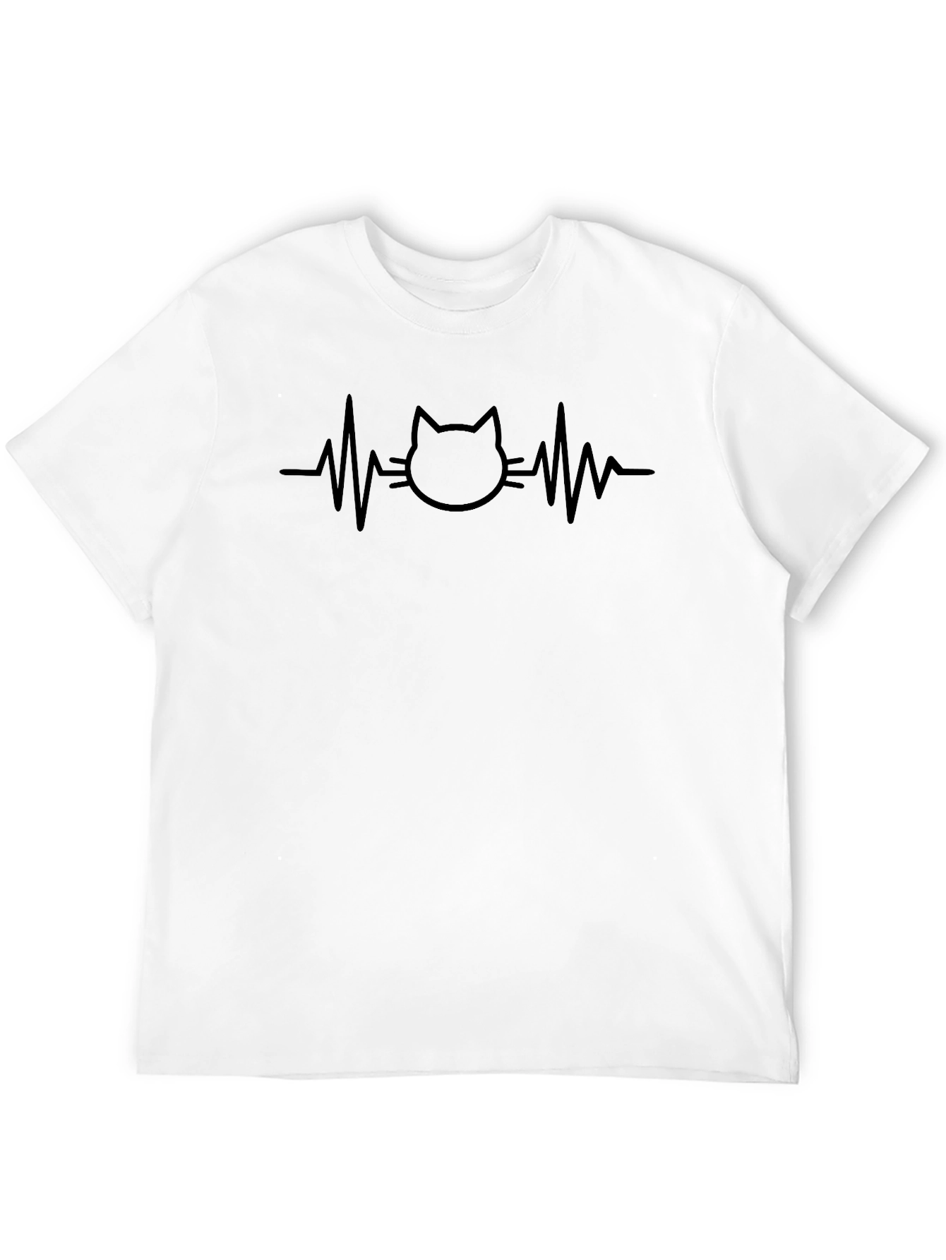 Black Cat Heartbeat Graphic Tee - Black view 12