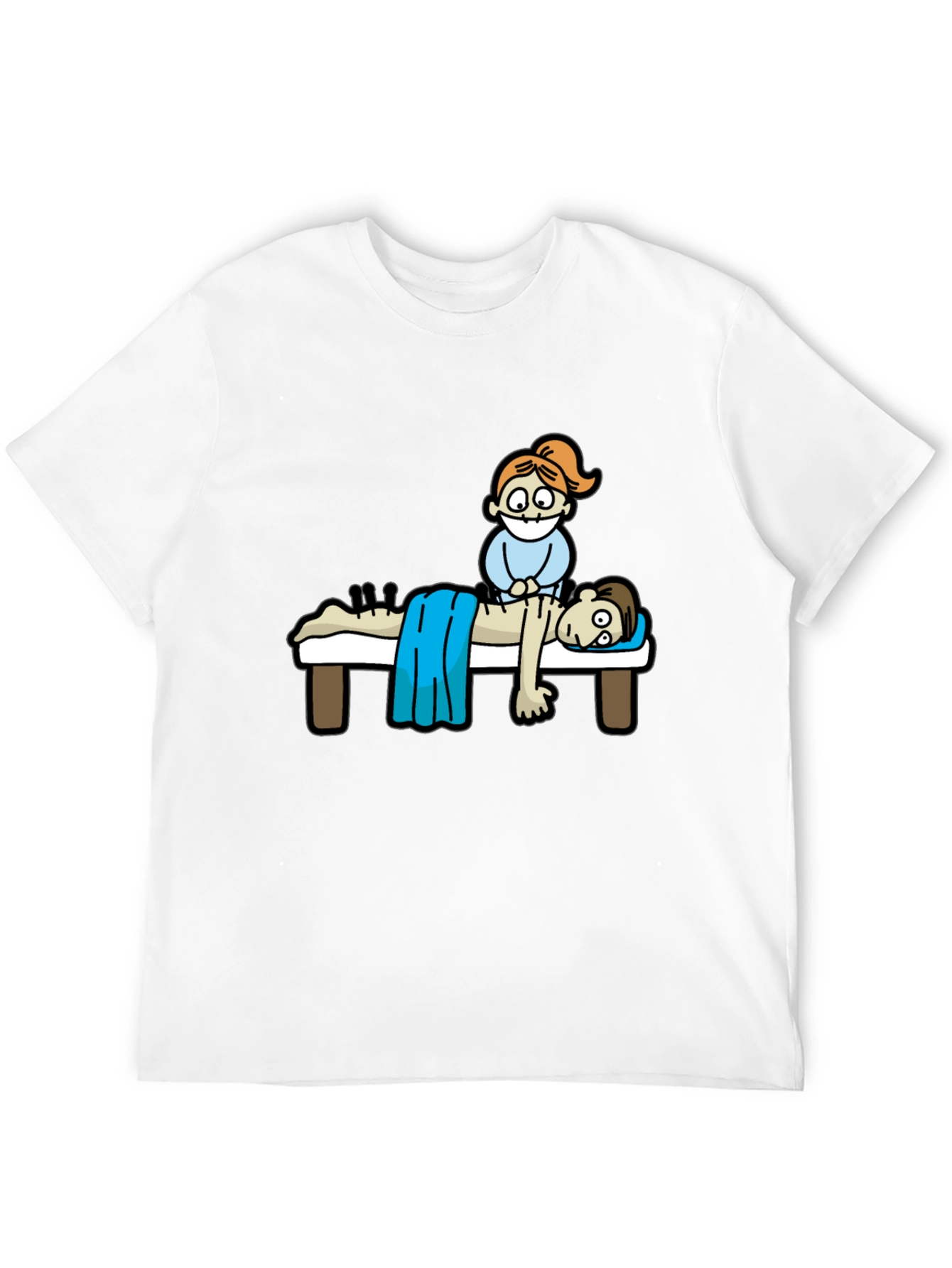 Black Acupuncture Cartoon T-Shirt view 12