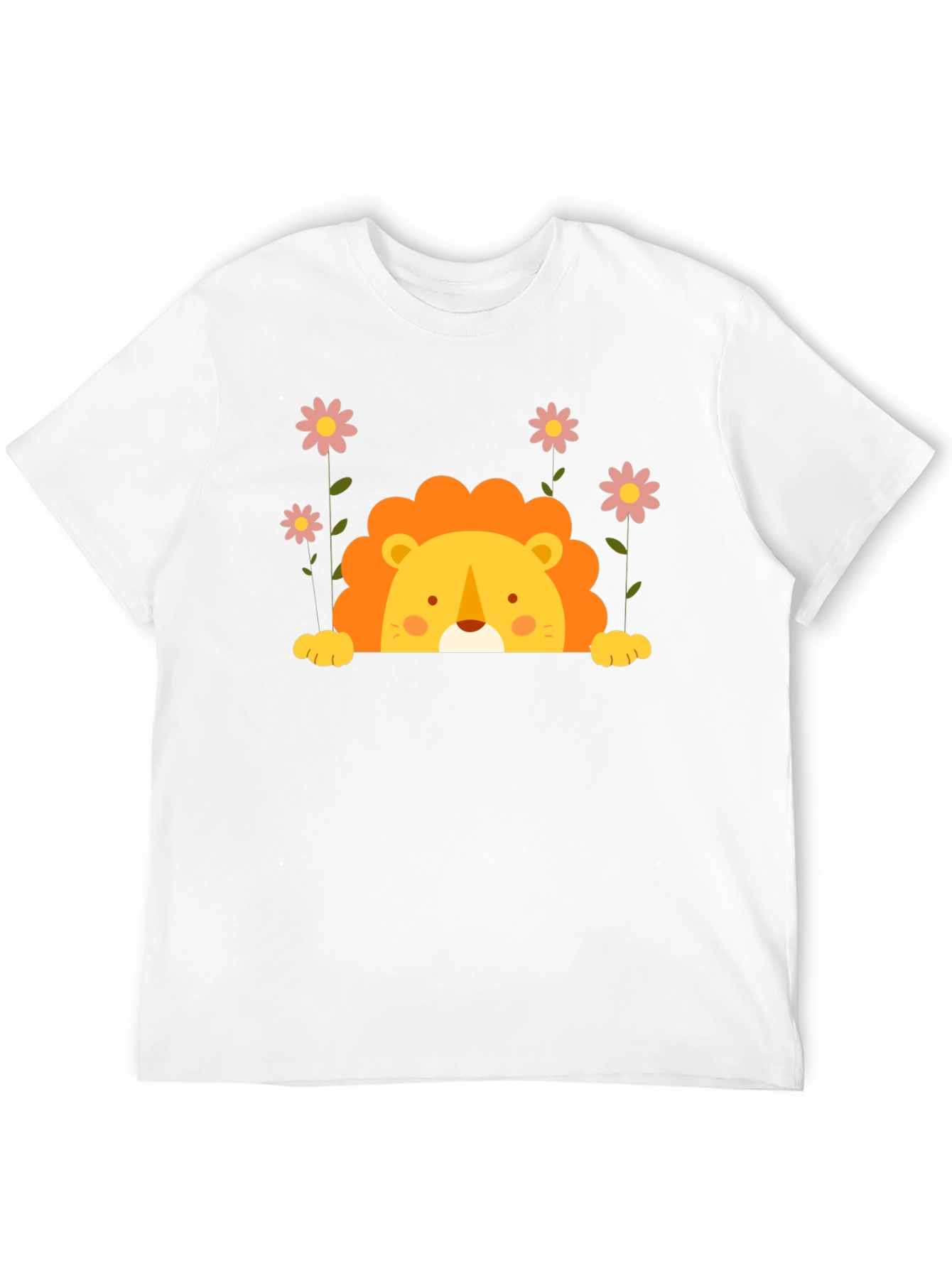 Black Cute Lion Graphic Tee - Black Unisex T-Shirt view 12