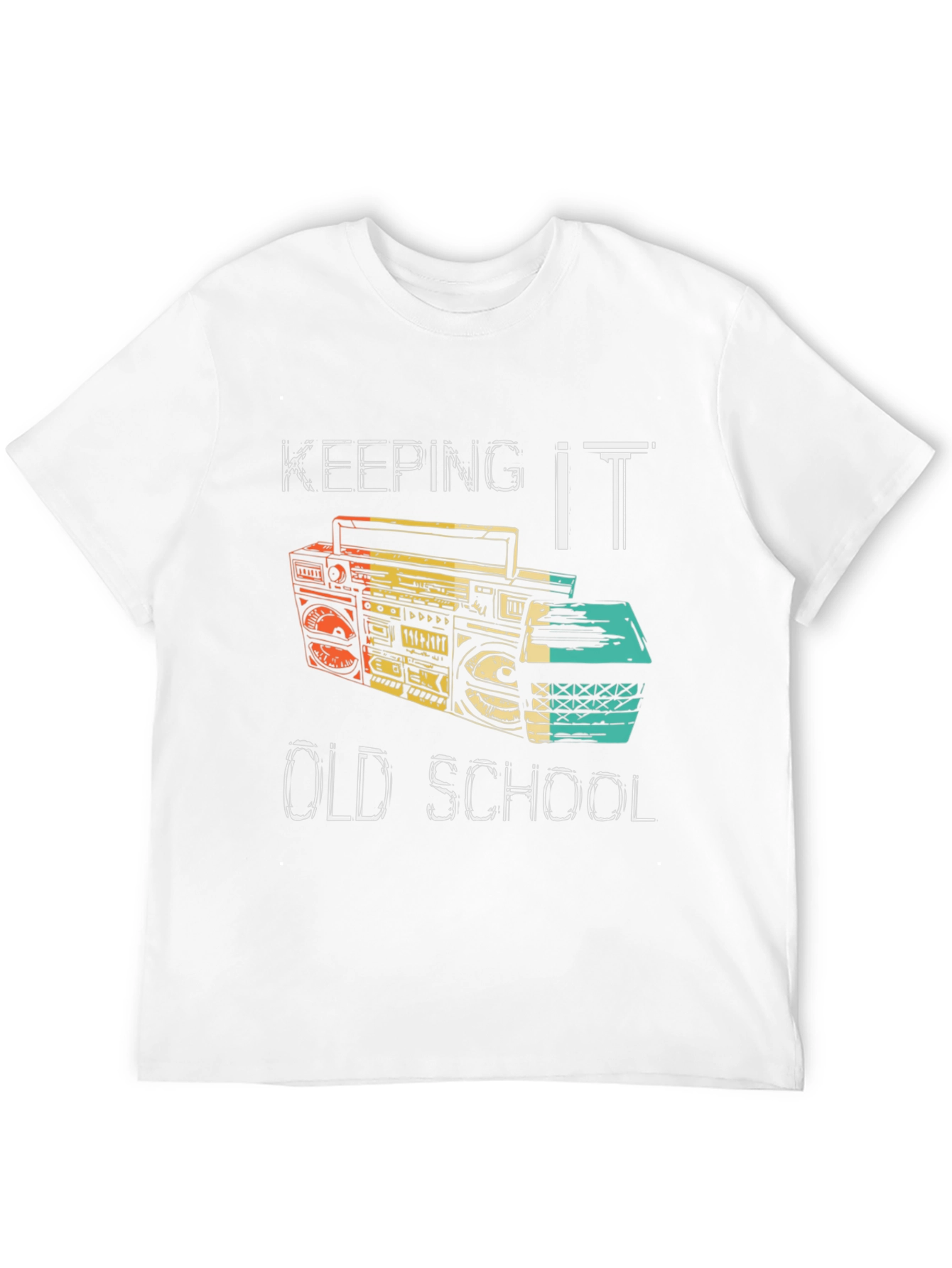 Black Keeping it Old School Retro Boombox Black T-Shirt view 12