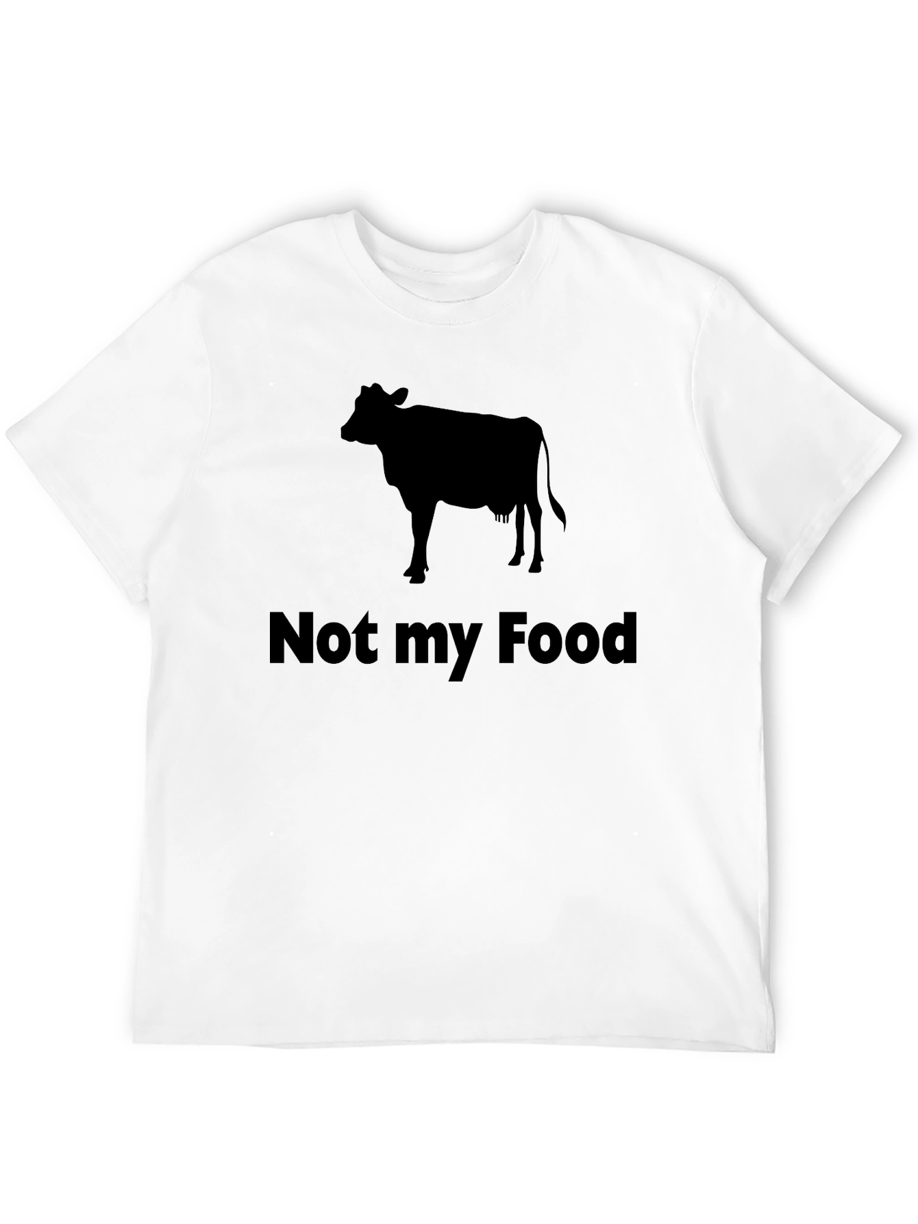 Black Vegan "Not My Food" Cow Graphic T-Shirt view 12