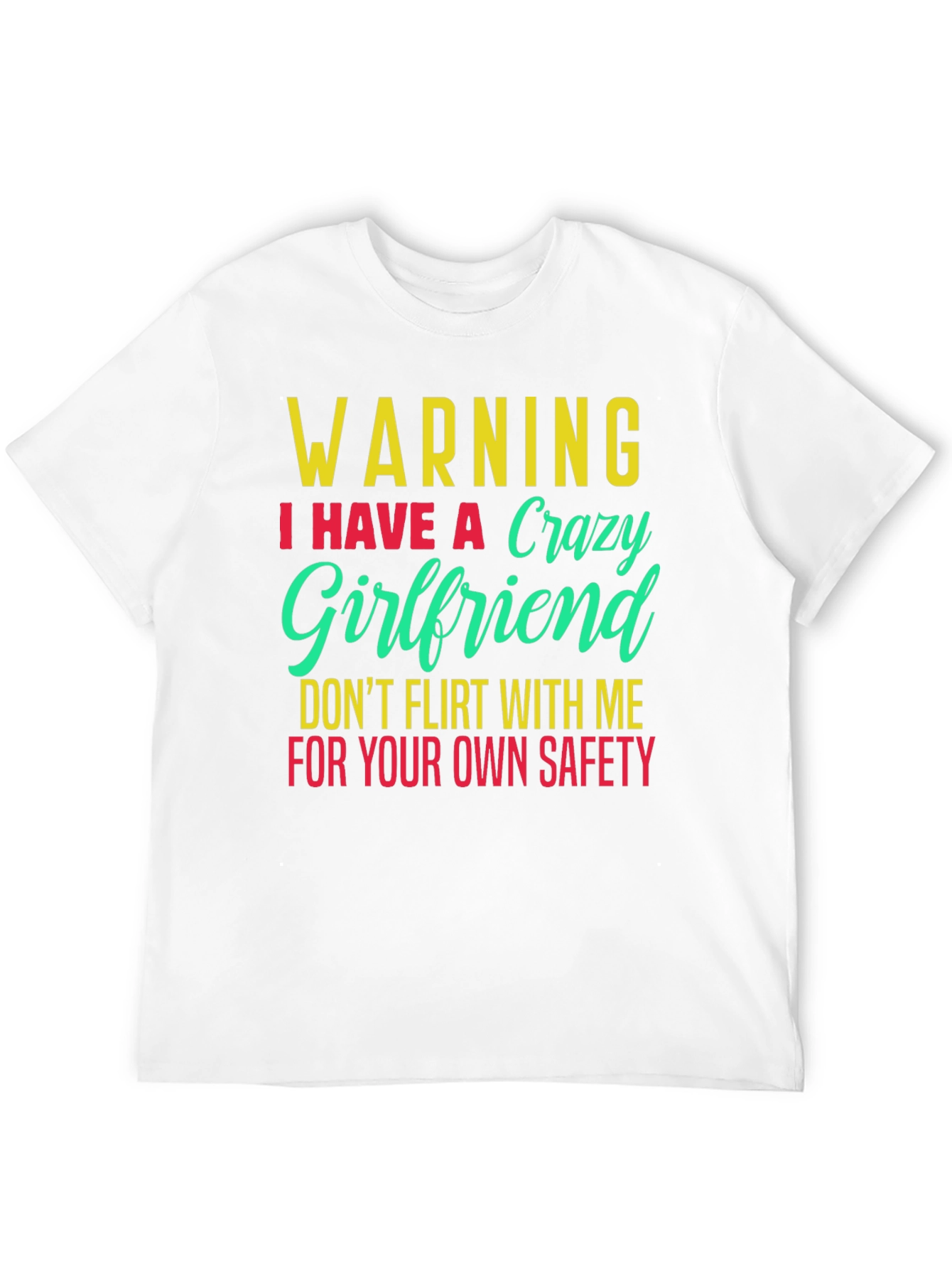 Black Warning Crazy Girlfriend Men's T-Shirt view 12