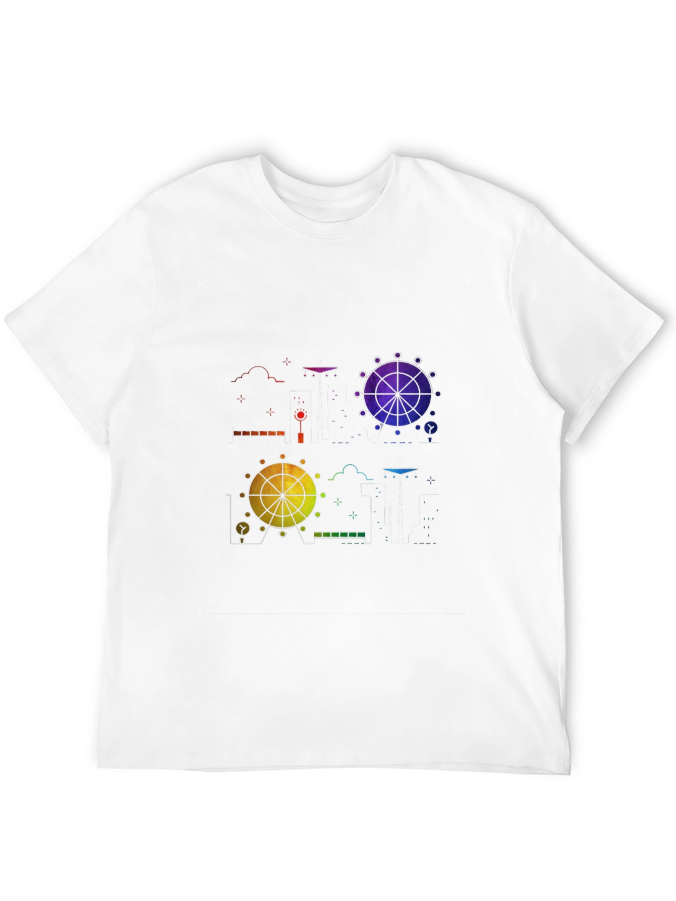 Black Rainbow Ferris Wheel Graphic Tee - Black view 12