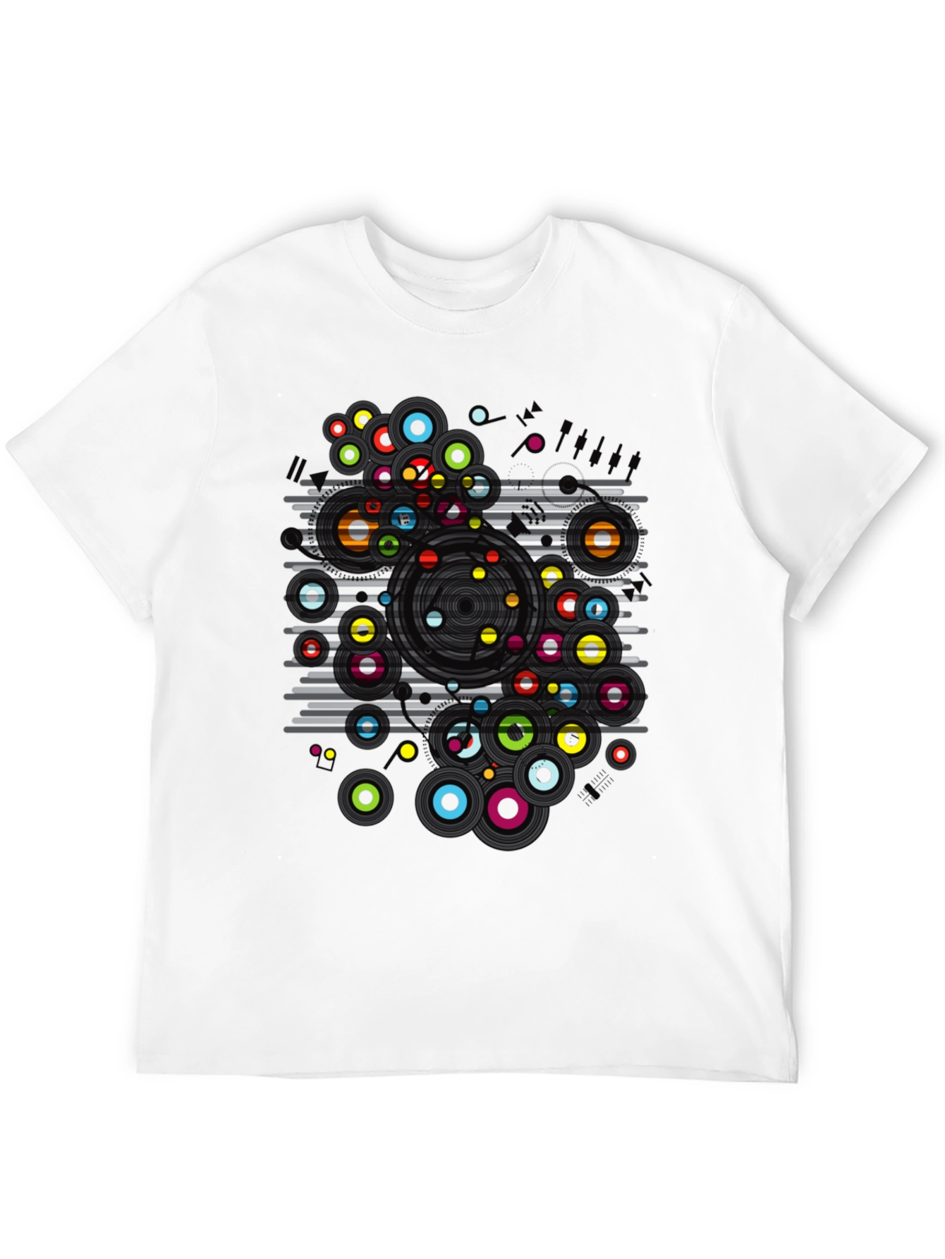 Black Abstract Circles Graphic T-Shirt - Modern Art Tee view 12