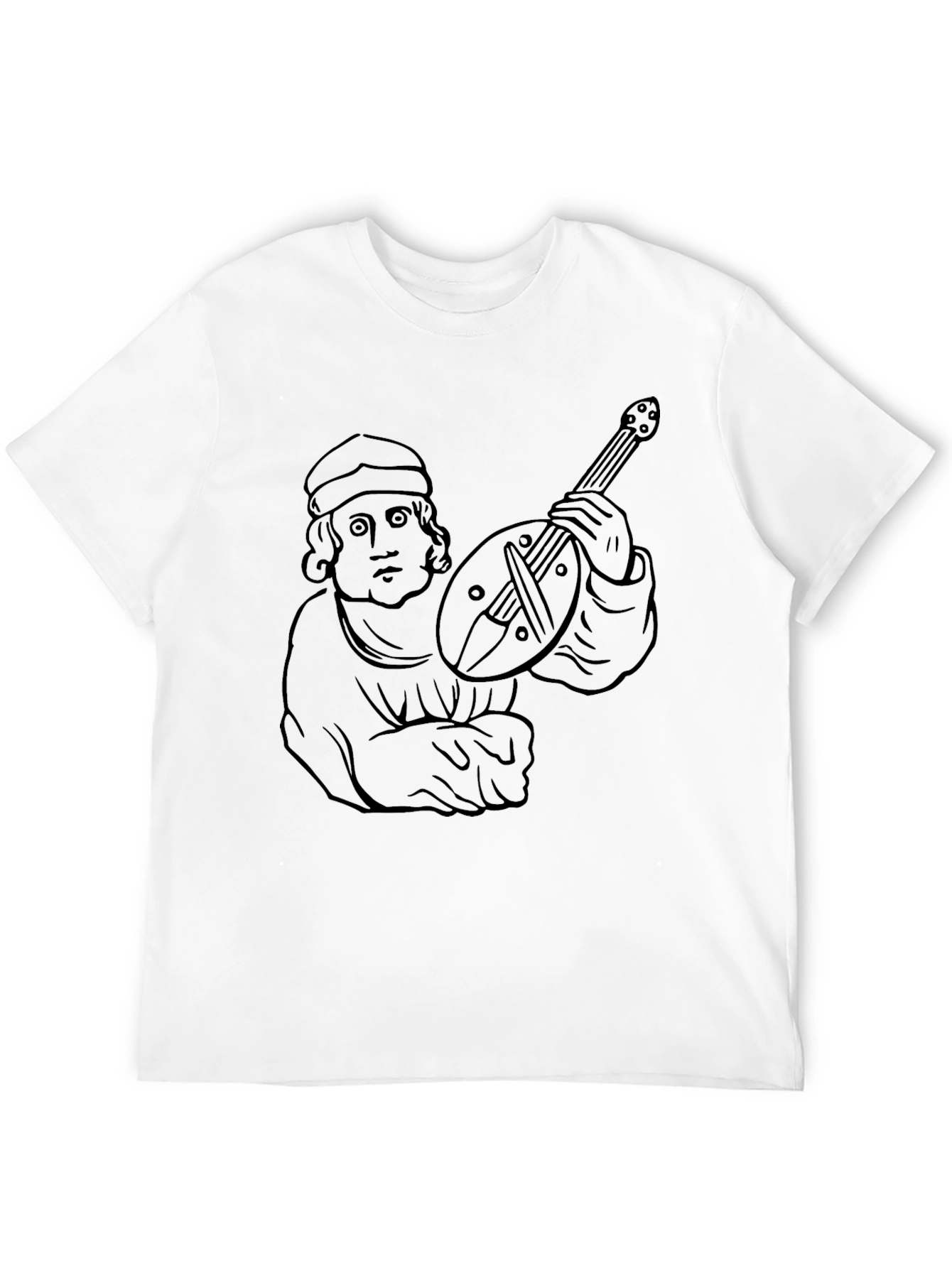 Black Medieval Musician Graphic Tee view 12