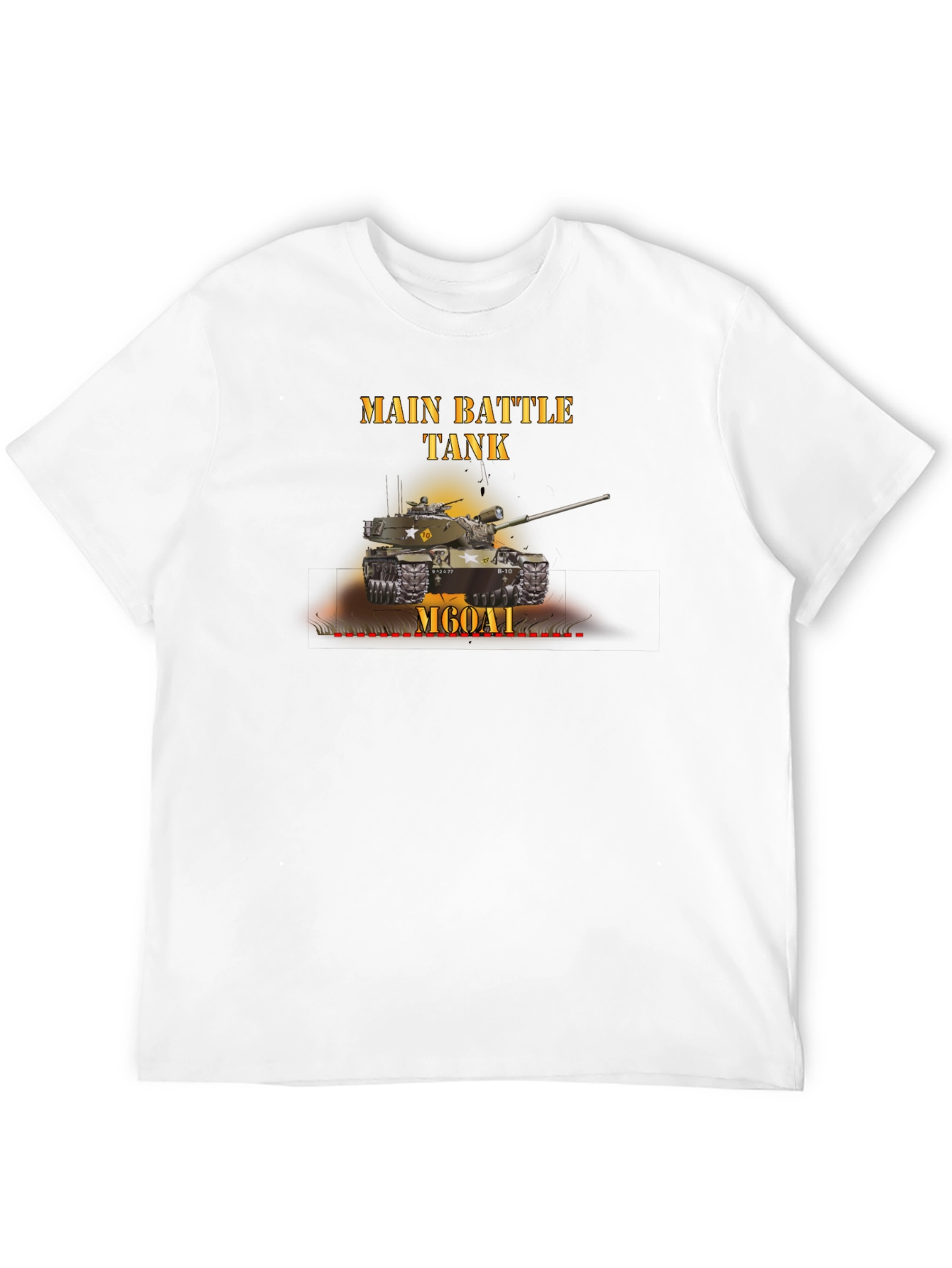 Black Main Battle Tank M60A1 Graphic T-Shirt view 12
