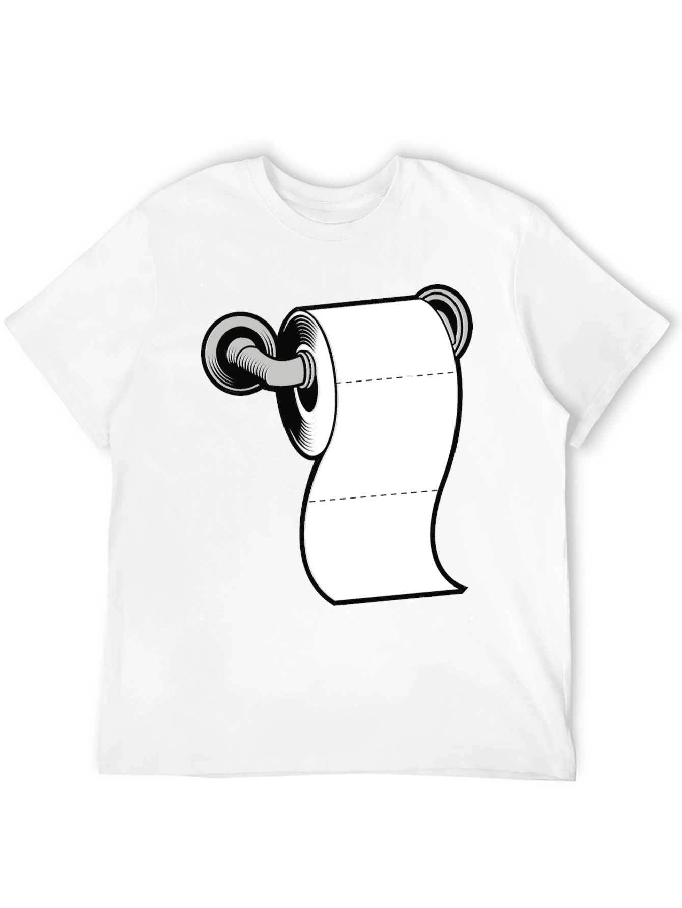 Black Toilet Paper Humor Tee - Black Cotton Blend Shirt view 12