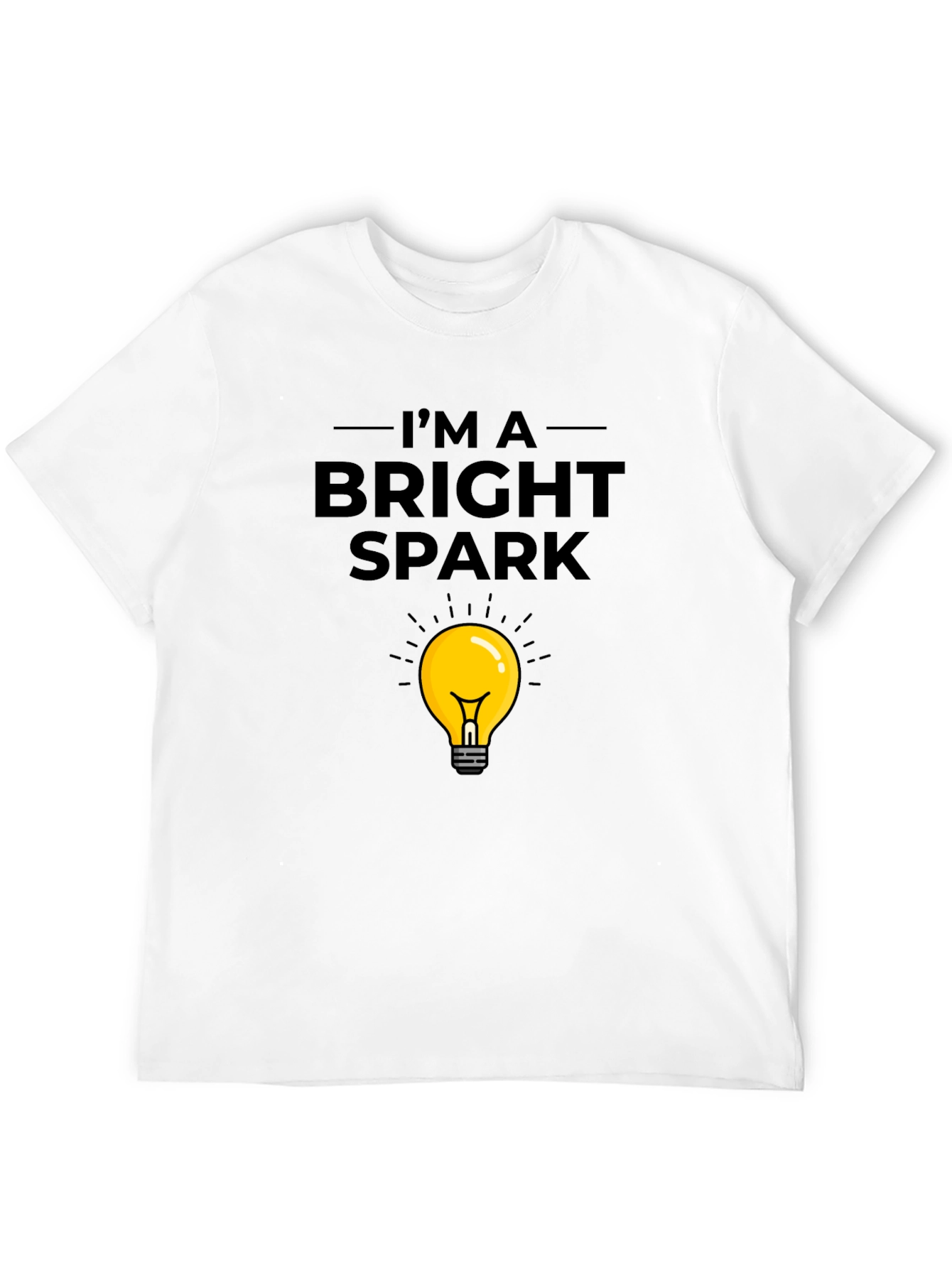 Black Bright Spark T-Shirt - Light Bulb Graphic Tee view 12