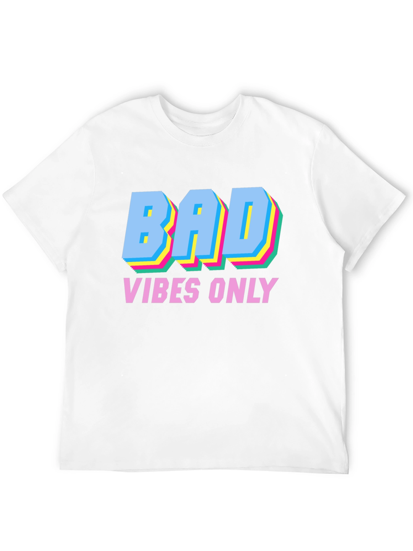 Black Bad Vibes Only Graphic Tee - Trendy Crew Neck T-Shirt view 12