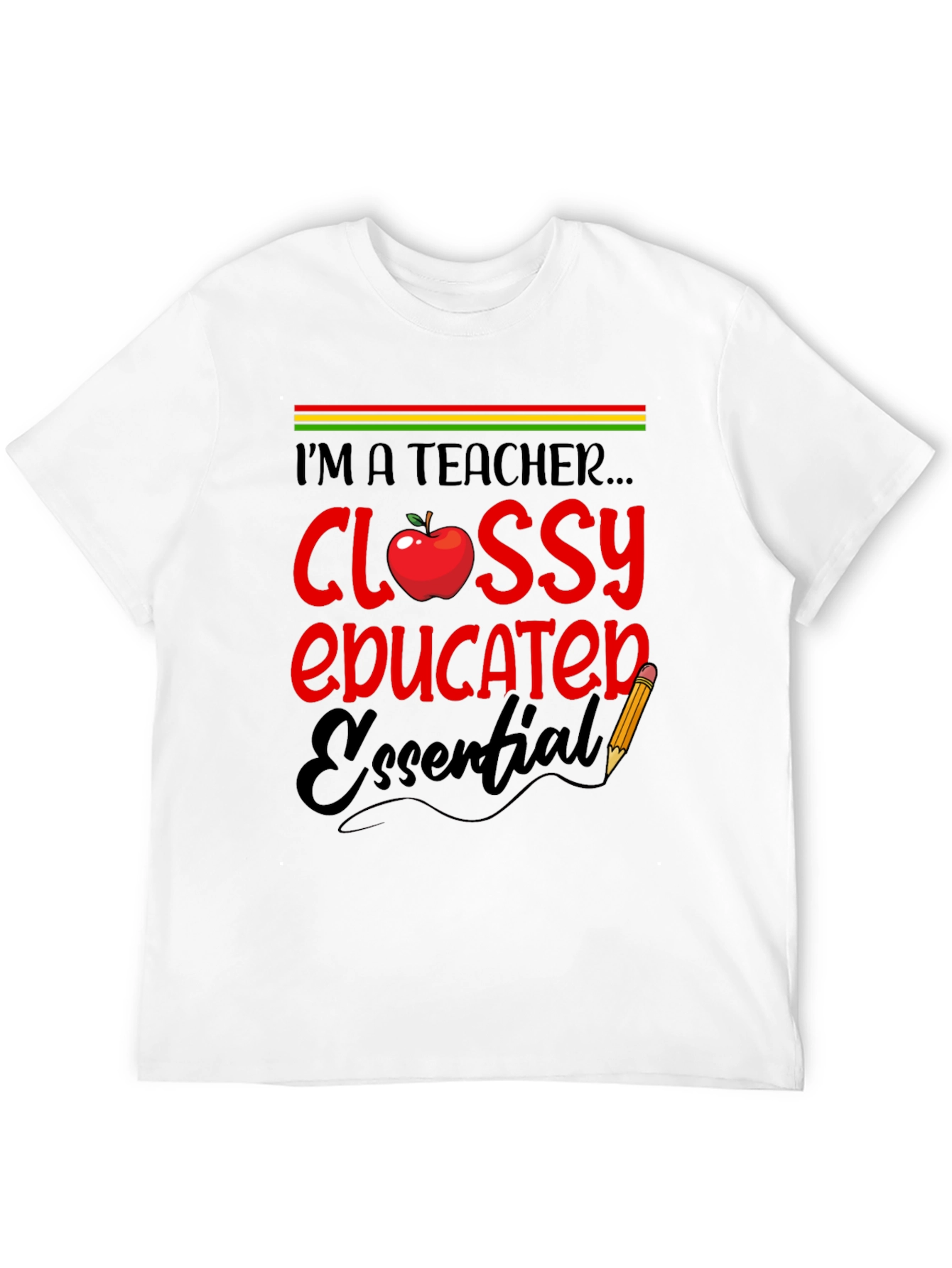 Black Teacher Glossy Educated Essential T-Shirt view 12