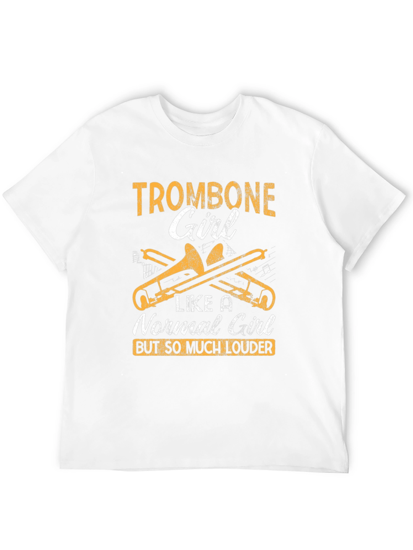 Black Trombone Girl Graphic Tee - Musician's Humor T-Shirt view 12