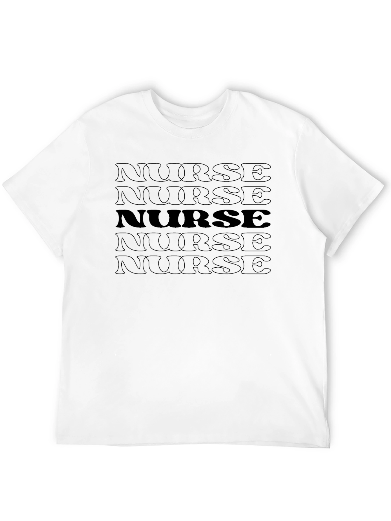 Black Nurse T-Shirt - Black Text Design Cotton Tee view 12